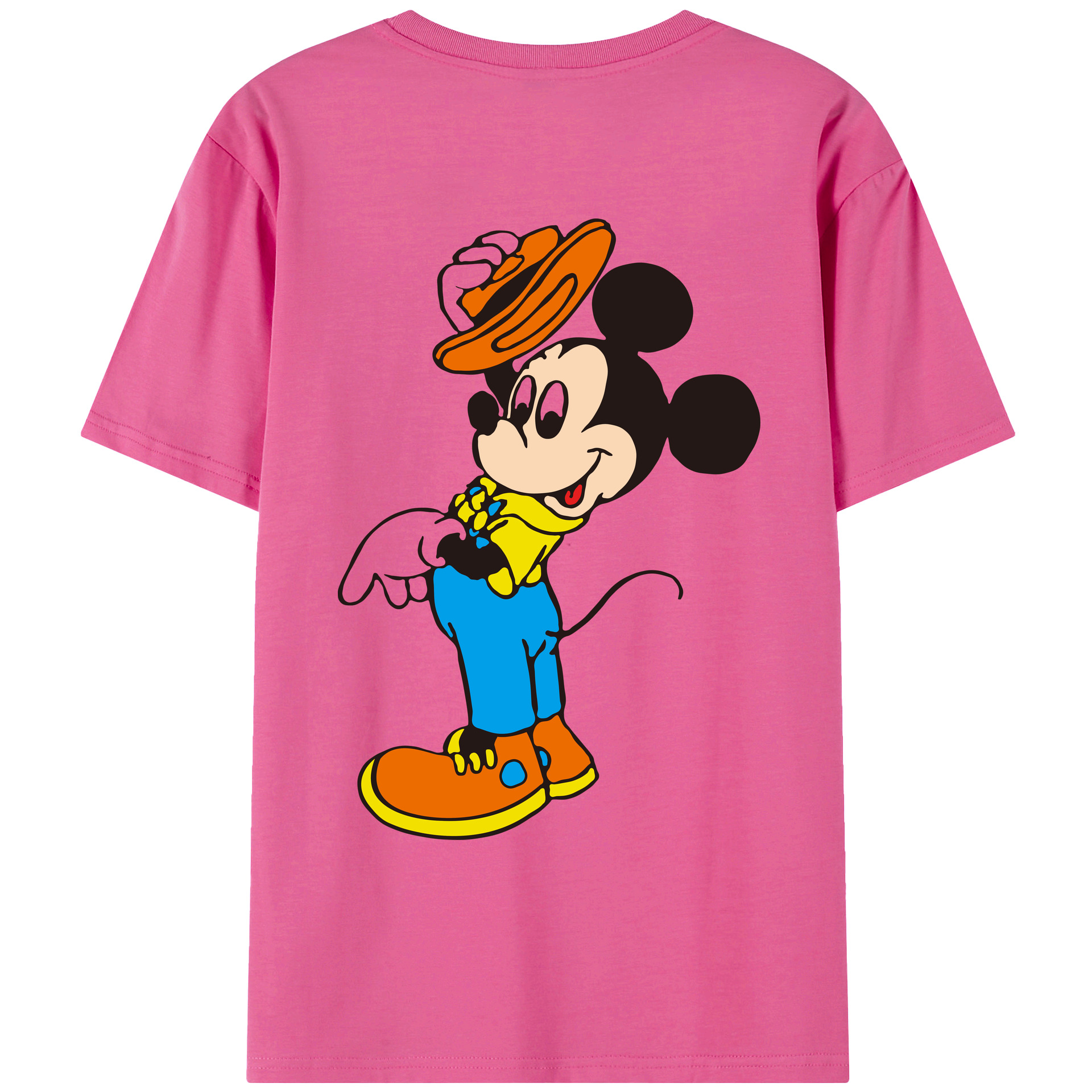 （画像用） ミッキーマウス Mickey Mouse レディース半袖Tシャツ(バックプリント)