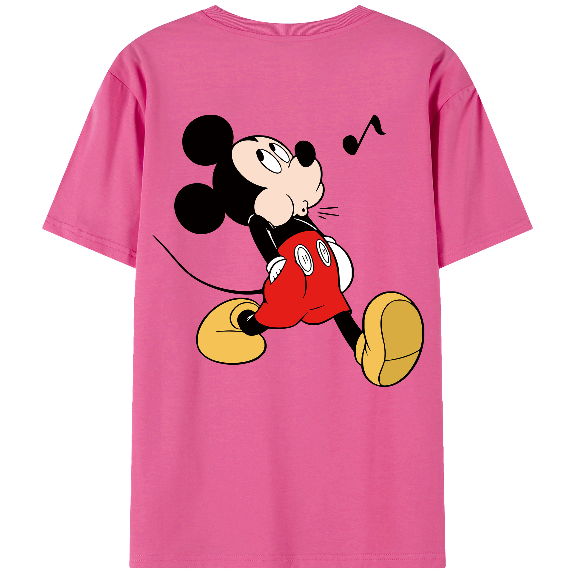 （画像用） ミッキーマウス Mickey Mouse レディース半袖Tシャツ(バックプリント)