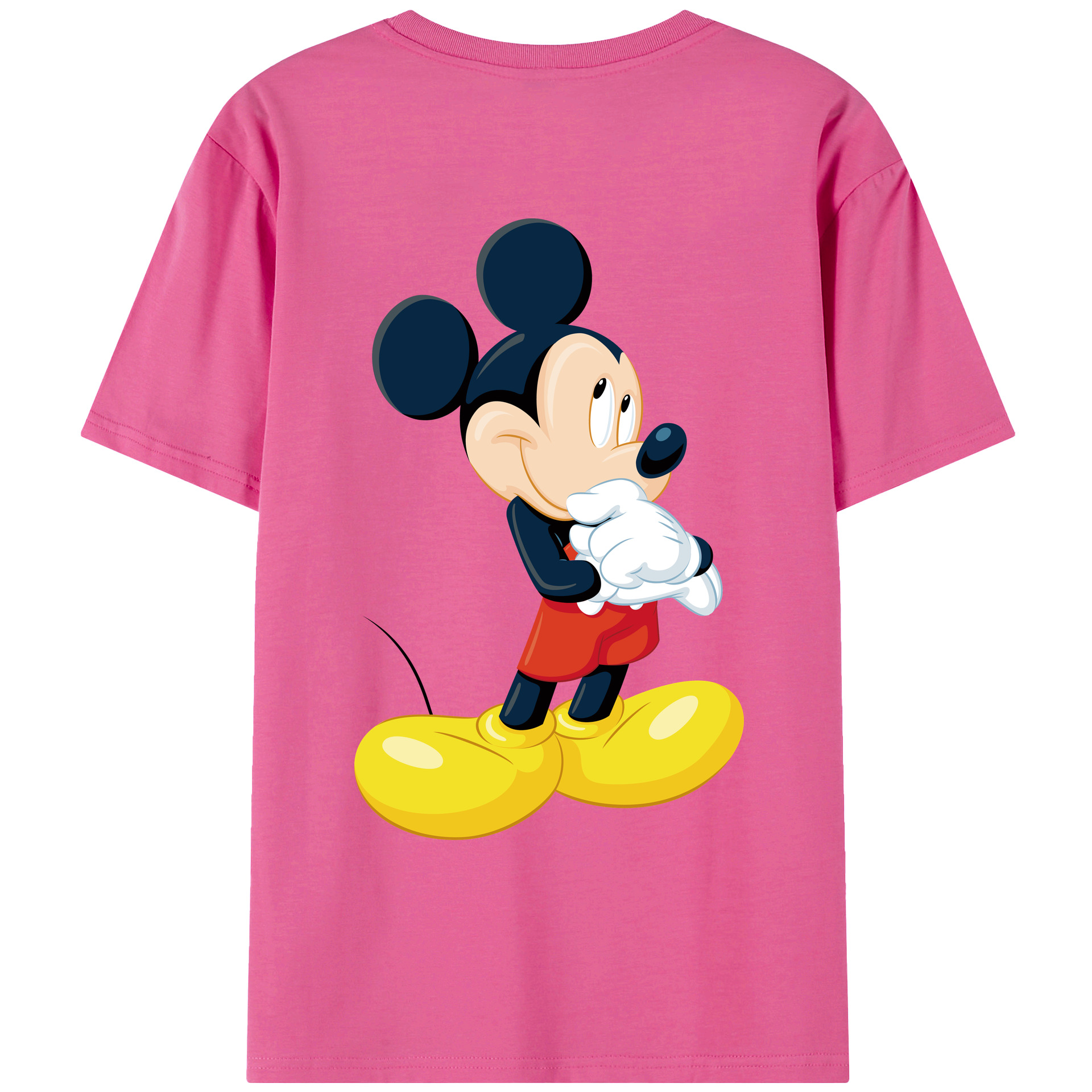 （画像用） ミッキーマウス Mickey Mouse レディース半袖Tシャツ(バックプリント)