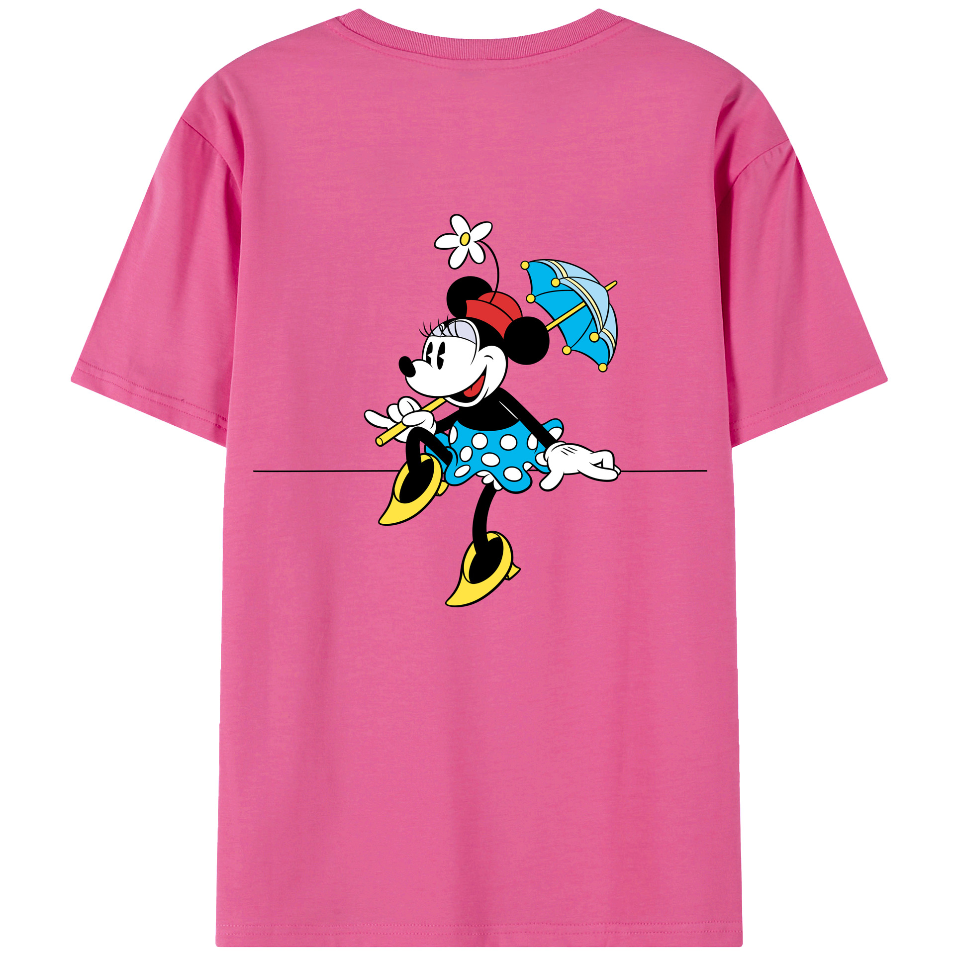 （画像用） ミッキーマウス Mickey Mouse レディース半袖Tシャツ(バックプリント)