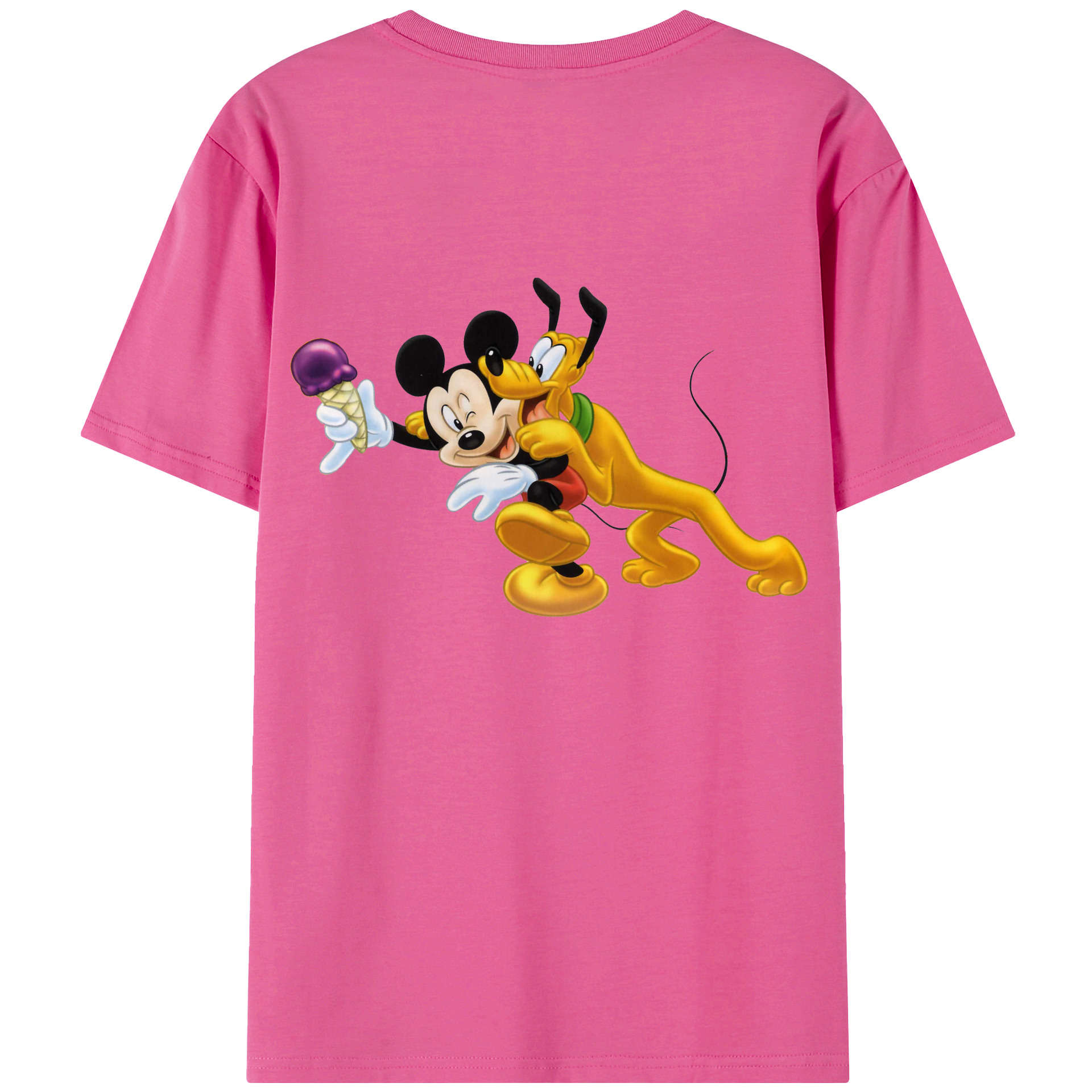 （画像用） ミッキーマウス Mickey Mouse レディース半袖Tシャツ(バックプリント)