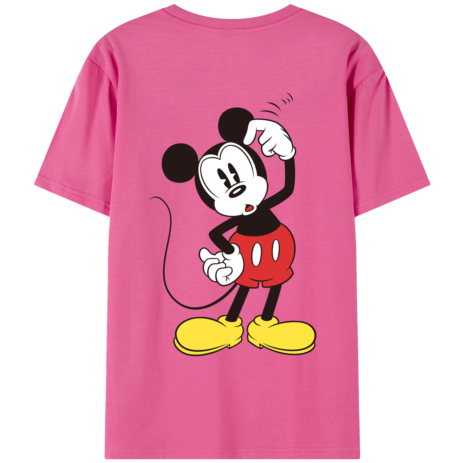 （画像用） ミッキーマウス Mickey Mouse レディース半袖Tシャツ(バックプリント)
