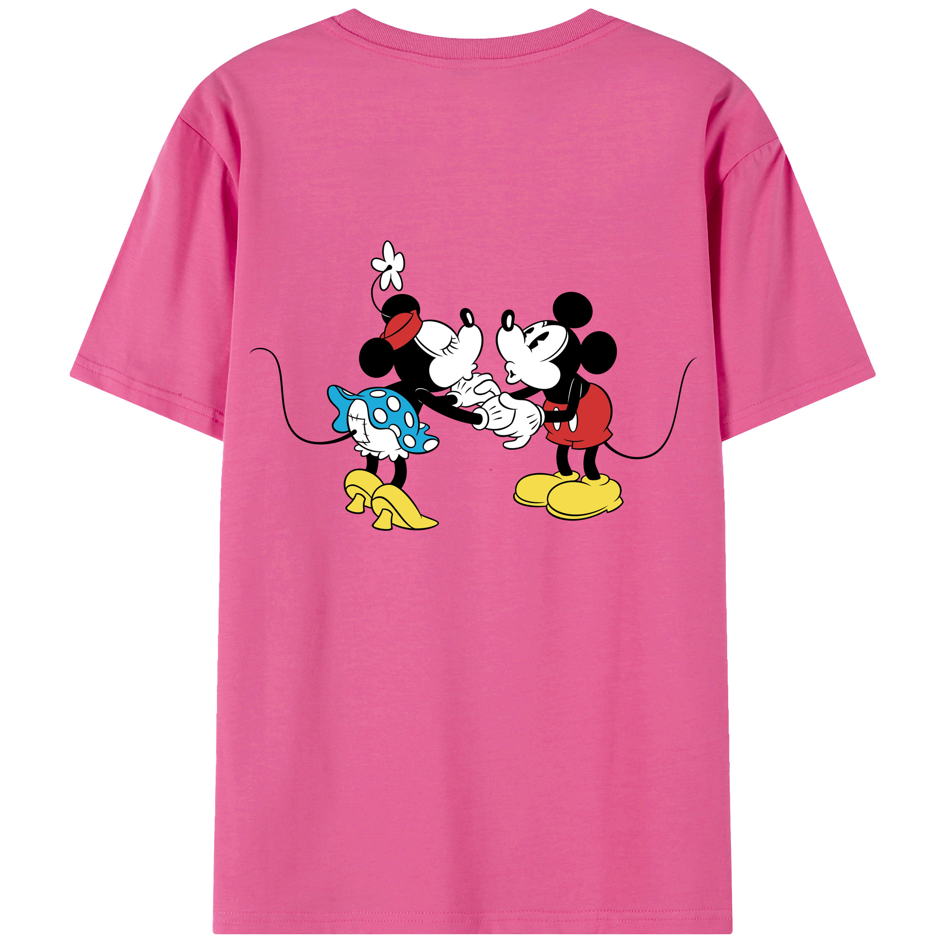 ミッキーマウス Mickey Mouse レディース半袖Tシャツ(バックプリント)