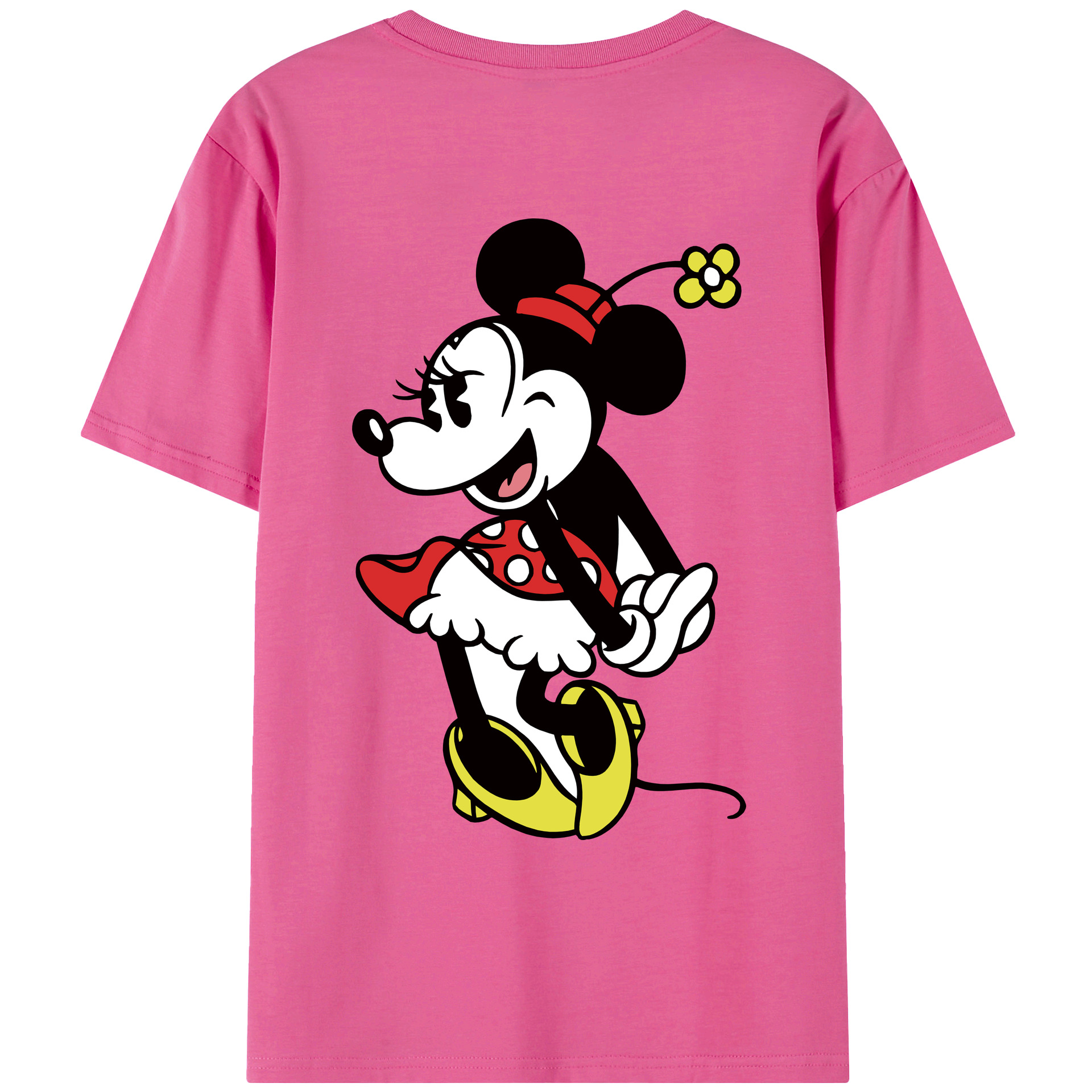 ミッキーマウス Mickey Mouse レディース半袖Tシャツ(バックプリント)