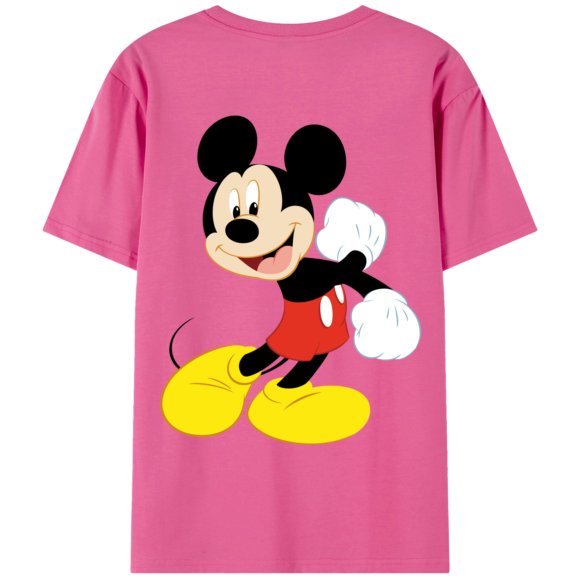 ミッキーマウス Mickey Mouse レディース半袖Tシャツ(バックプリント)