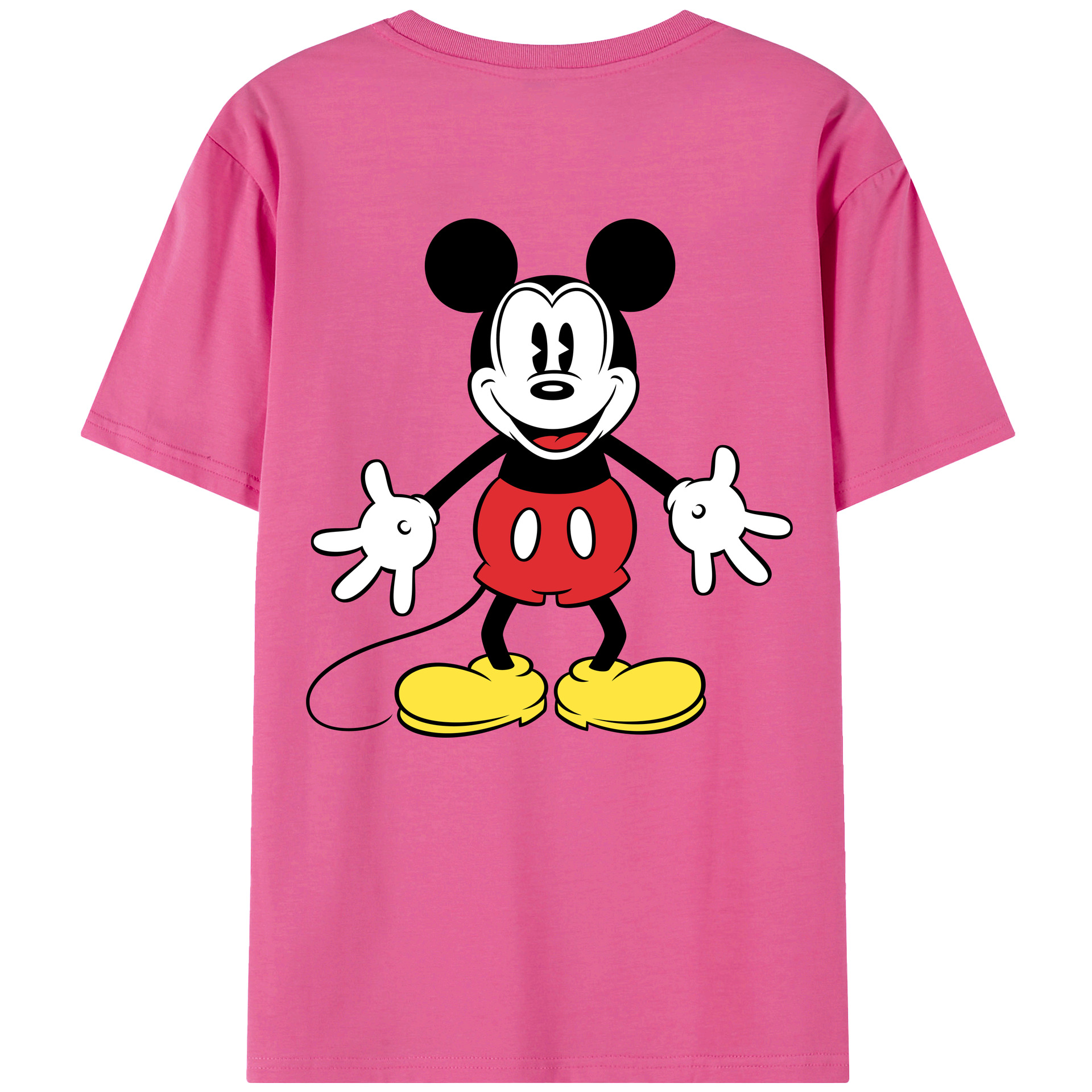 ミッキーマウス Mickey Mouse レディース半袖Tシャツ(バックプリント)