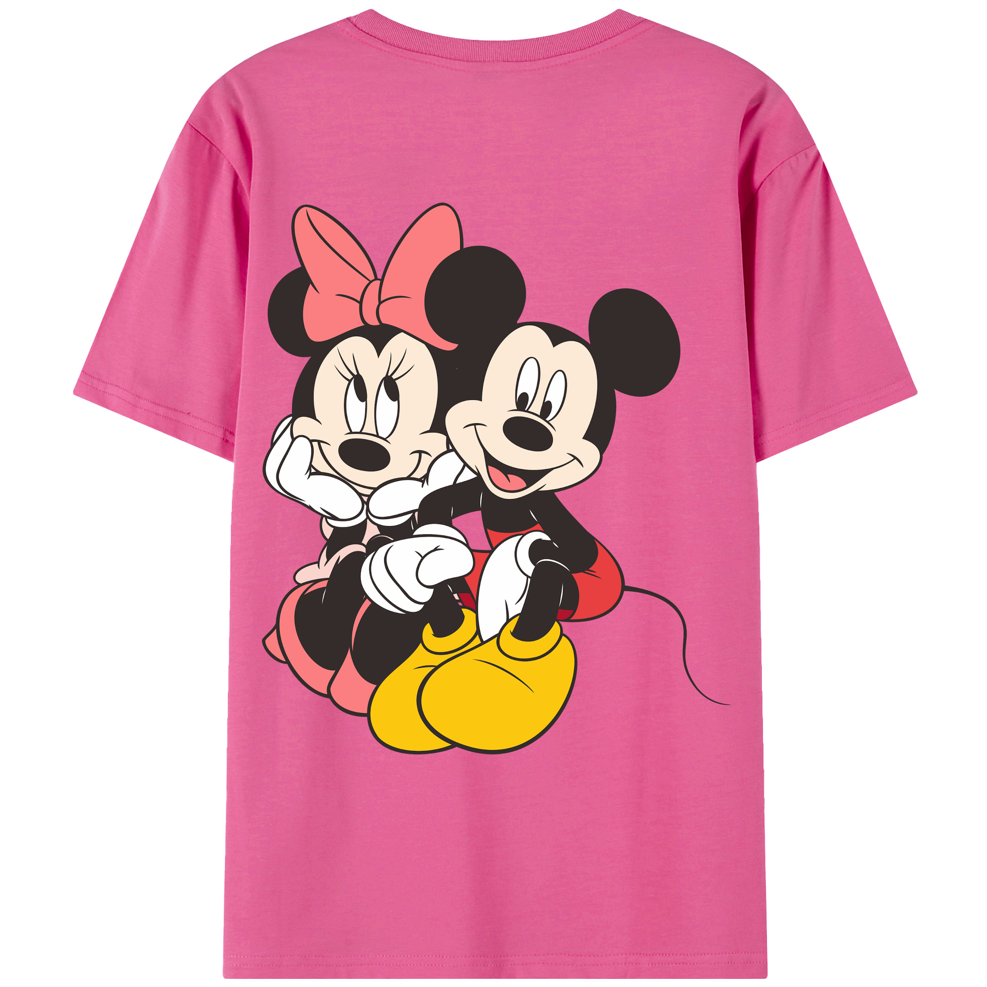ミッキーマウス Mickey Mouse レディース半袖Tシャツ(バックプリント)