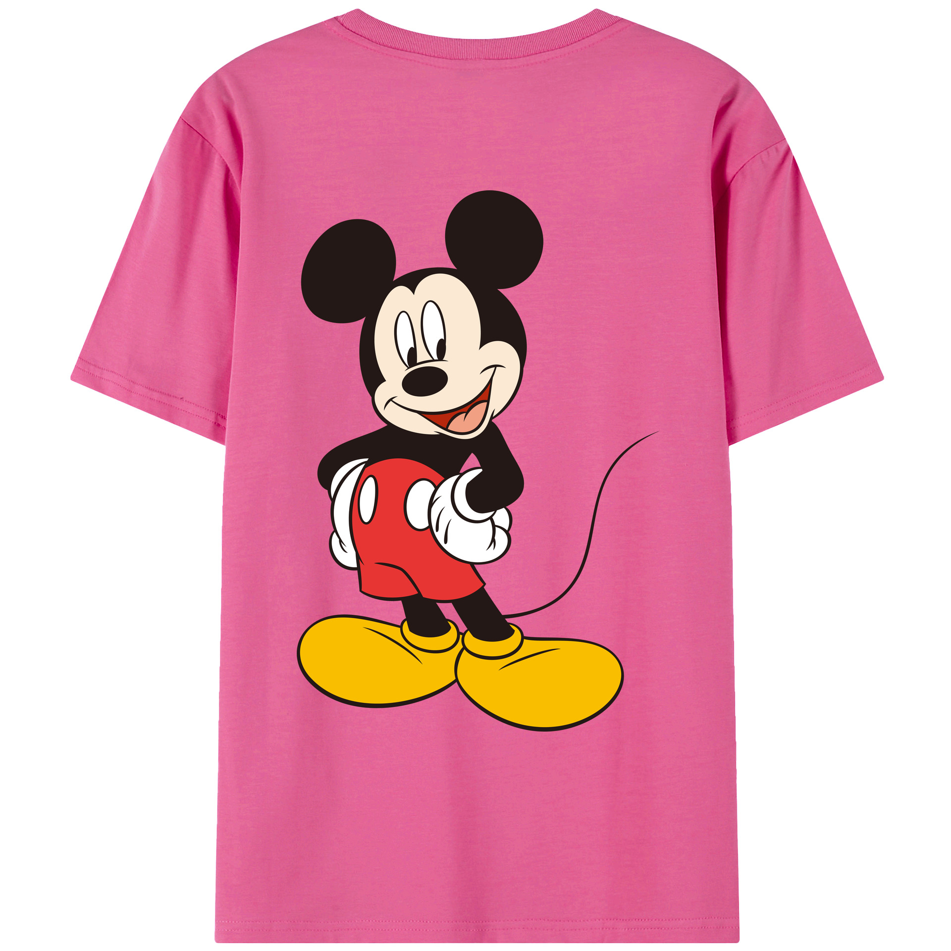 （画像用） ミッキーマウス Mickey Mouse レディース半袖Tシャツ(バックプリント)
