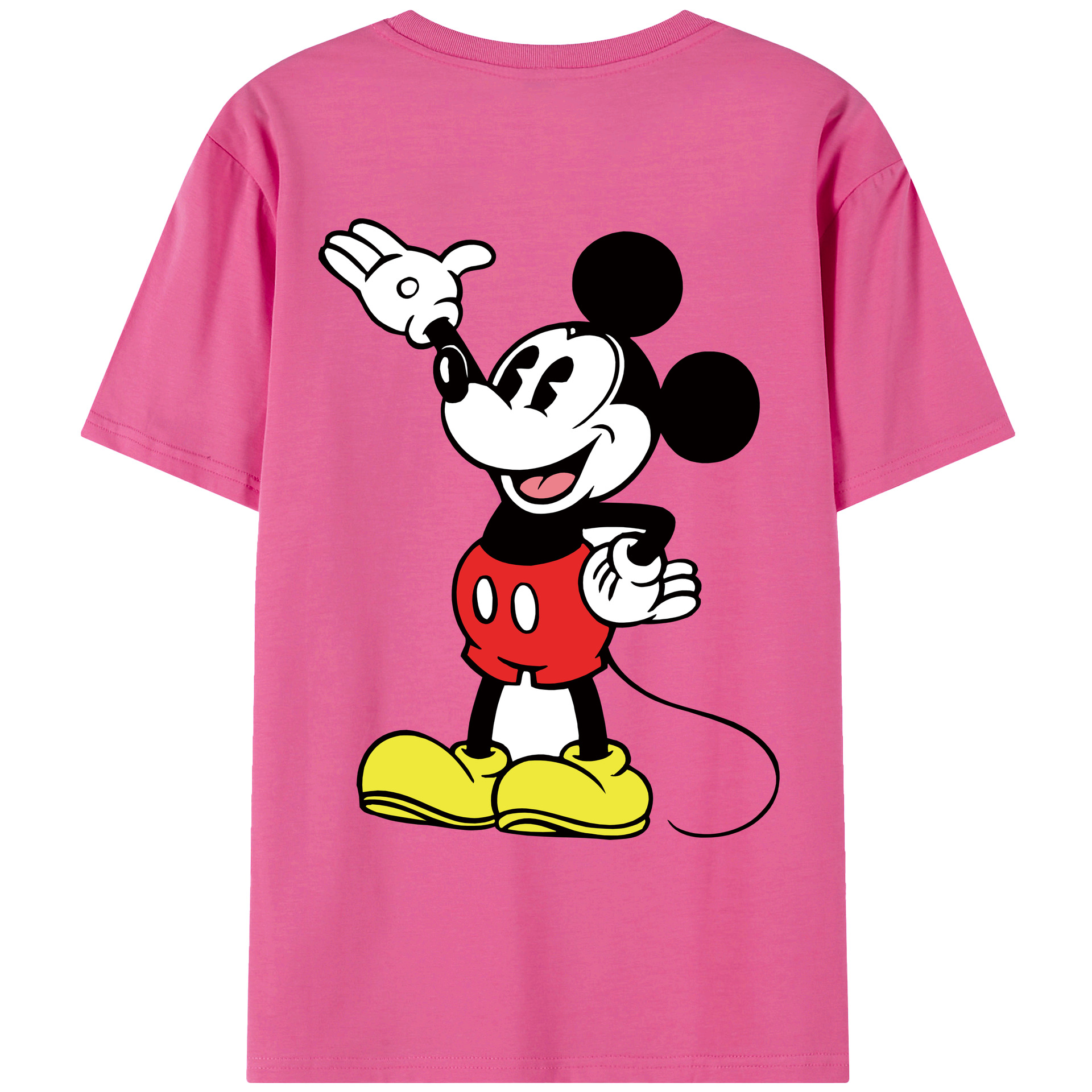（画像用） ミッキーマウス Mickey Mouse レディース半袖Tシャツ(バックプリント)