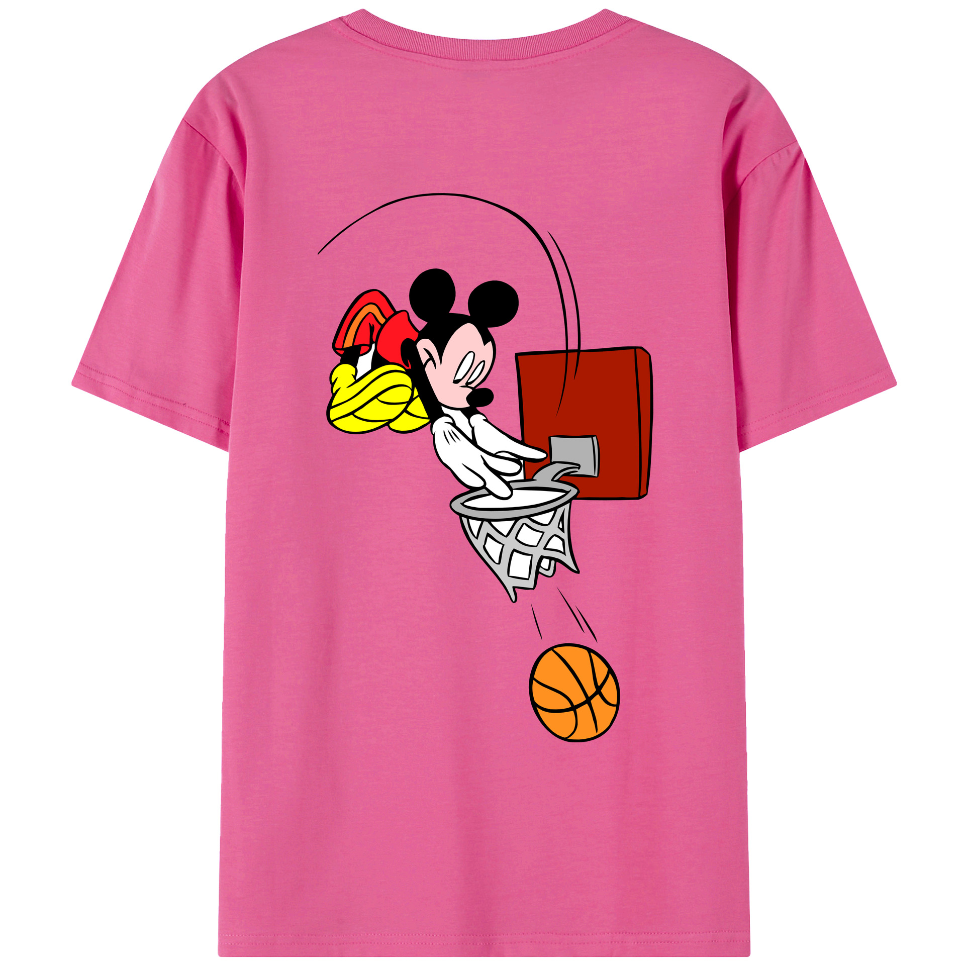 （画像用） ミッキーマウス Mickey Mouse レディース半袖Tシャツ(バックプリント)