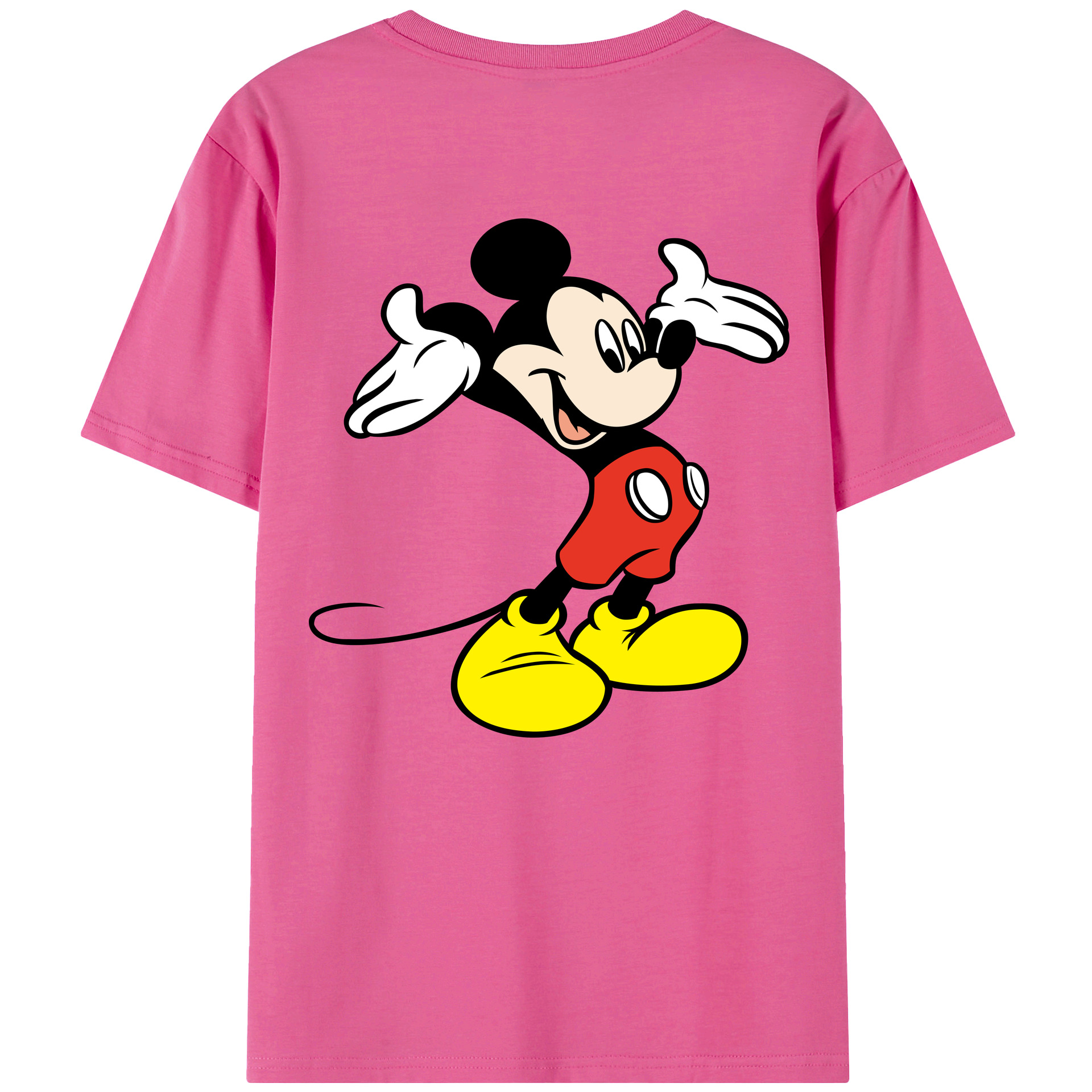 （画像用） ミッキーマウス Mickey Mouse レディース半袖Tシャツ(バックプリント)