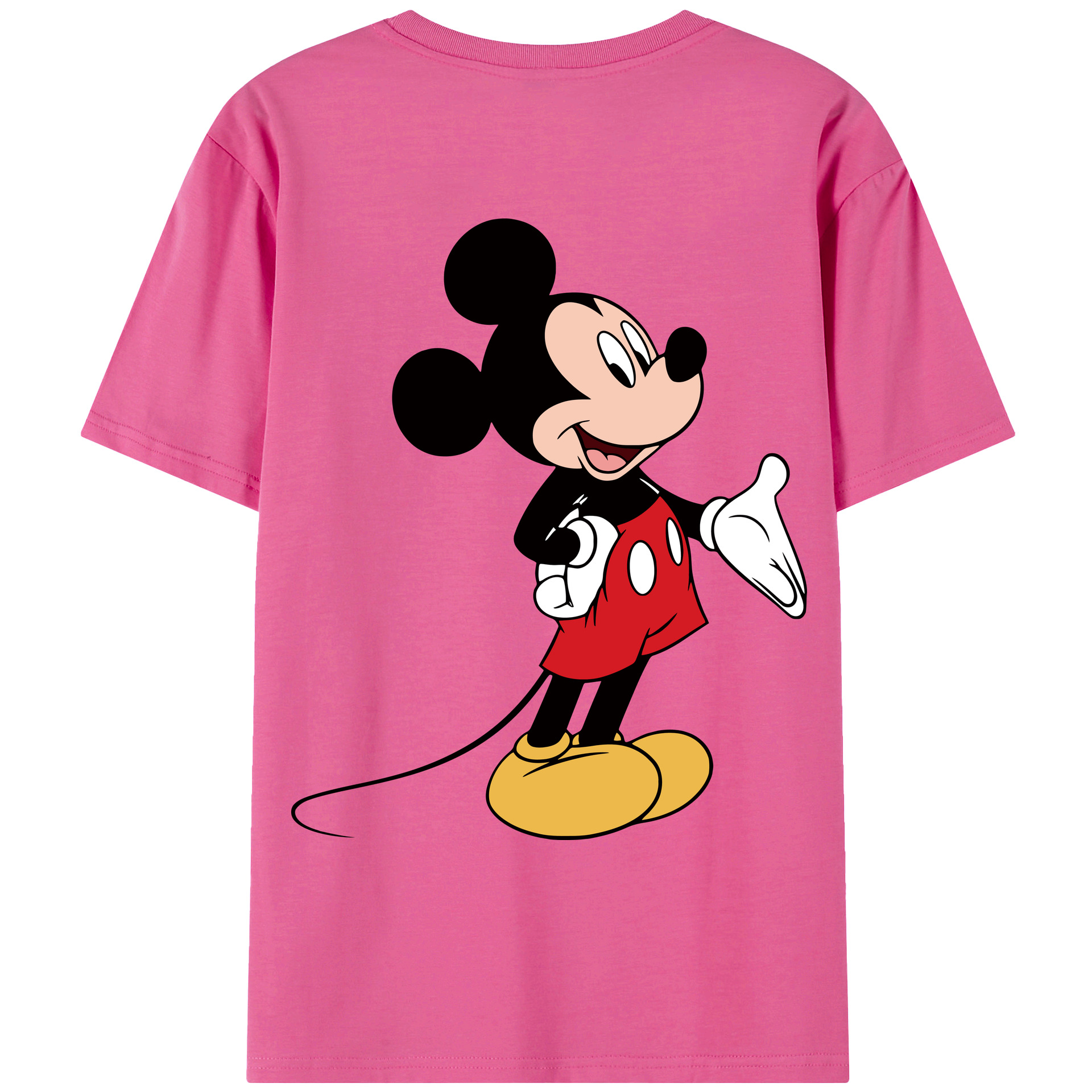 （画像用） ミッキーマウス Mickey Mouse レディース半袖Tシャツ(バックプリント)