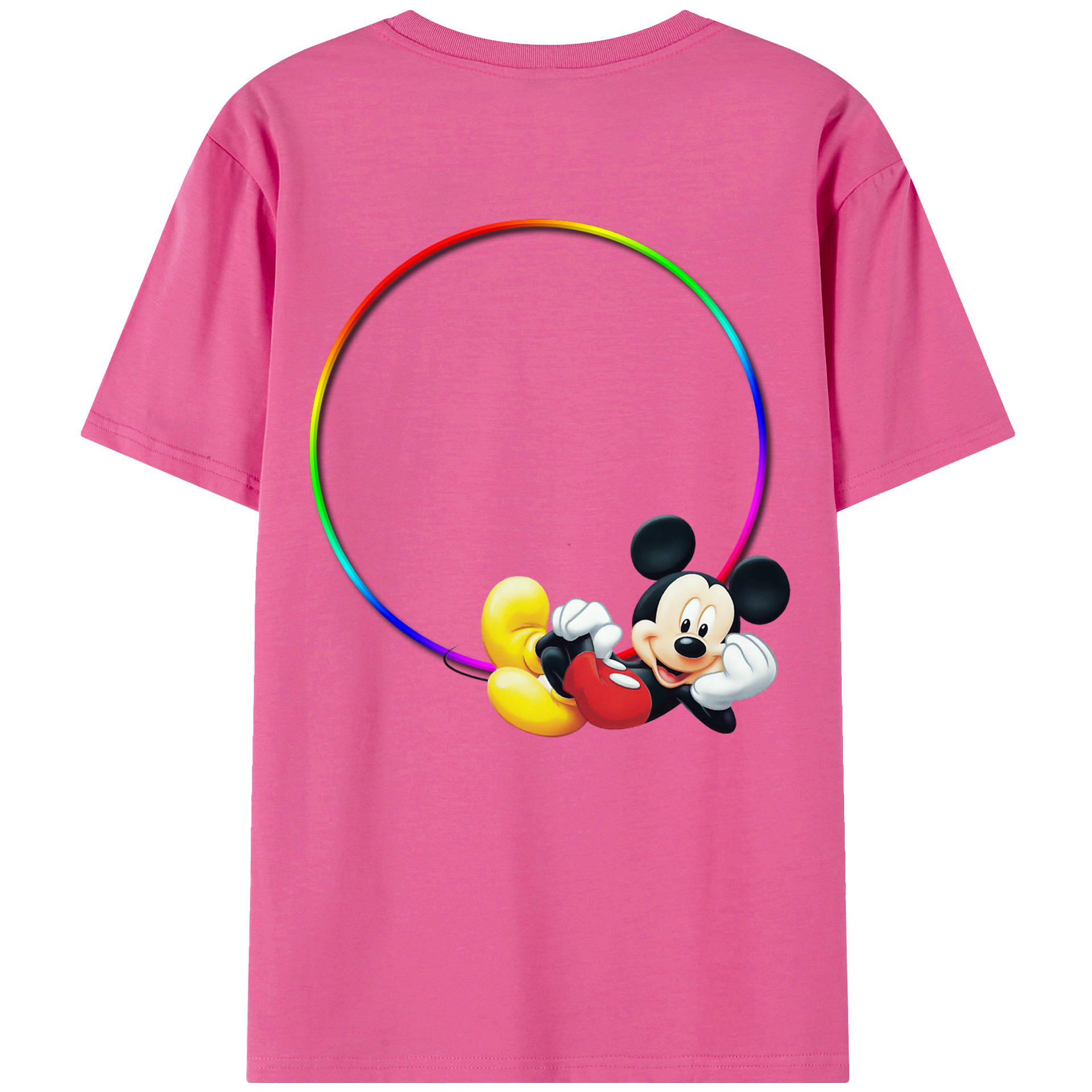 （画像用） ミッキーマウス Mickey Mouse レディース半袖Tシャツ(バックプリント)