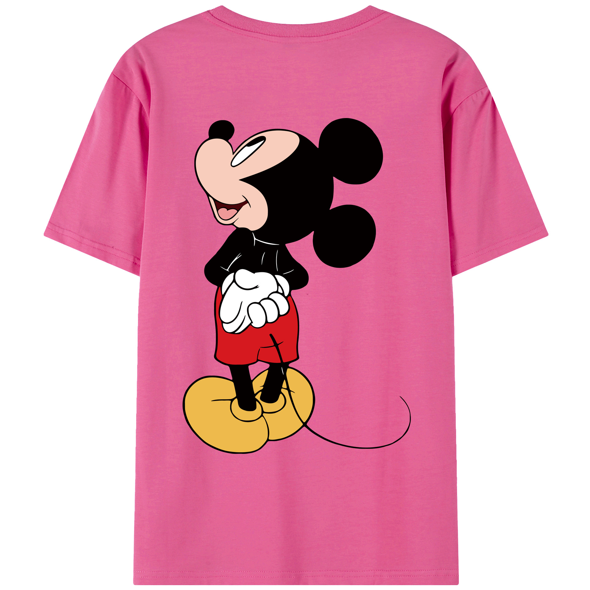 （画像用） ミッキーマウス Mickey Mouse レディース半袖Tシャツ(バックプリント)