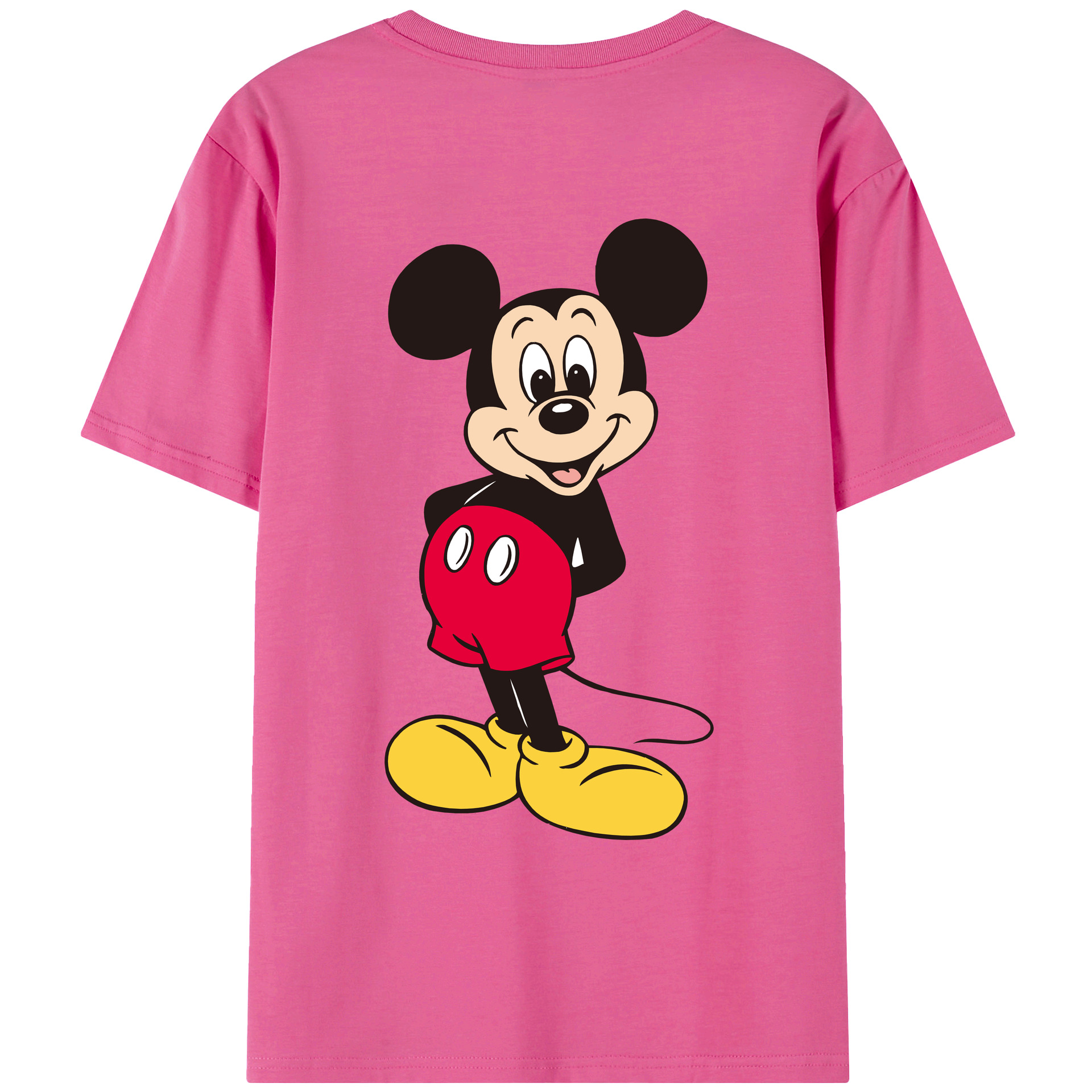 （画像用） ミッキーマウス Mickey Mouse レディース半袖Tシャツ(バックプリント)