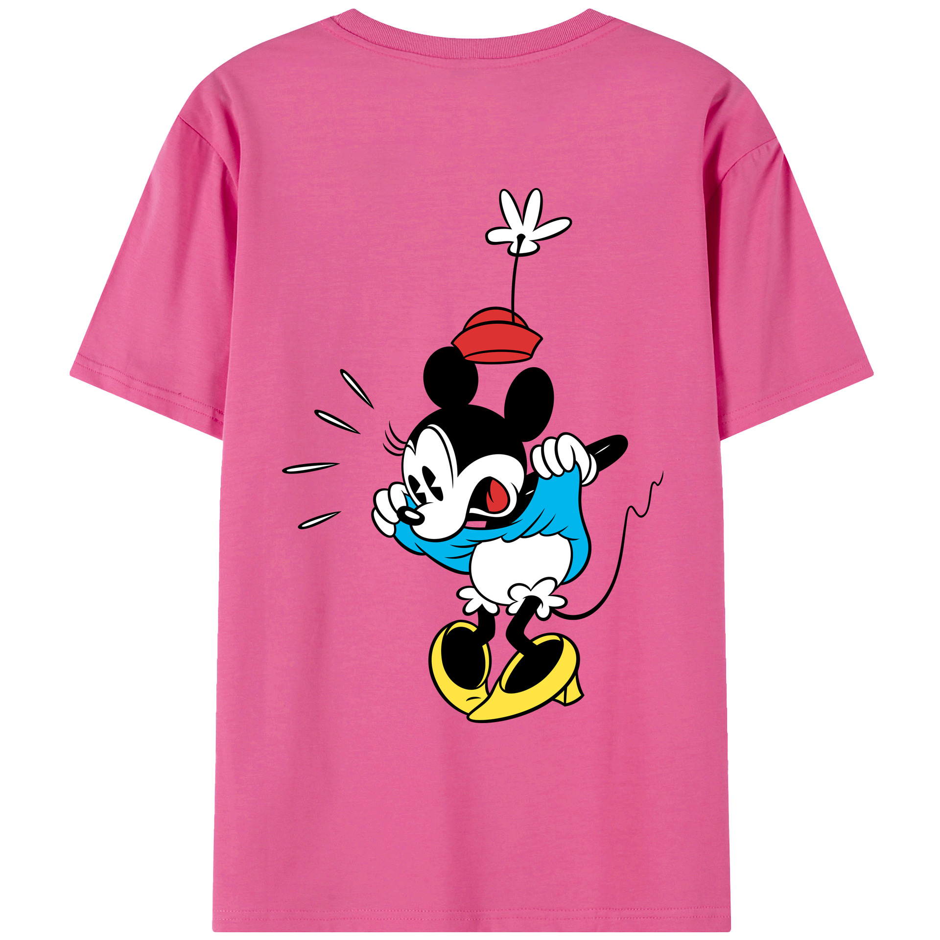 （画像用） ミッキーマウス Mickey Mouse レディース半袖Tシャツ(バックプリント)