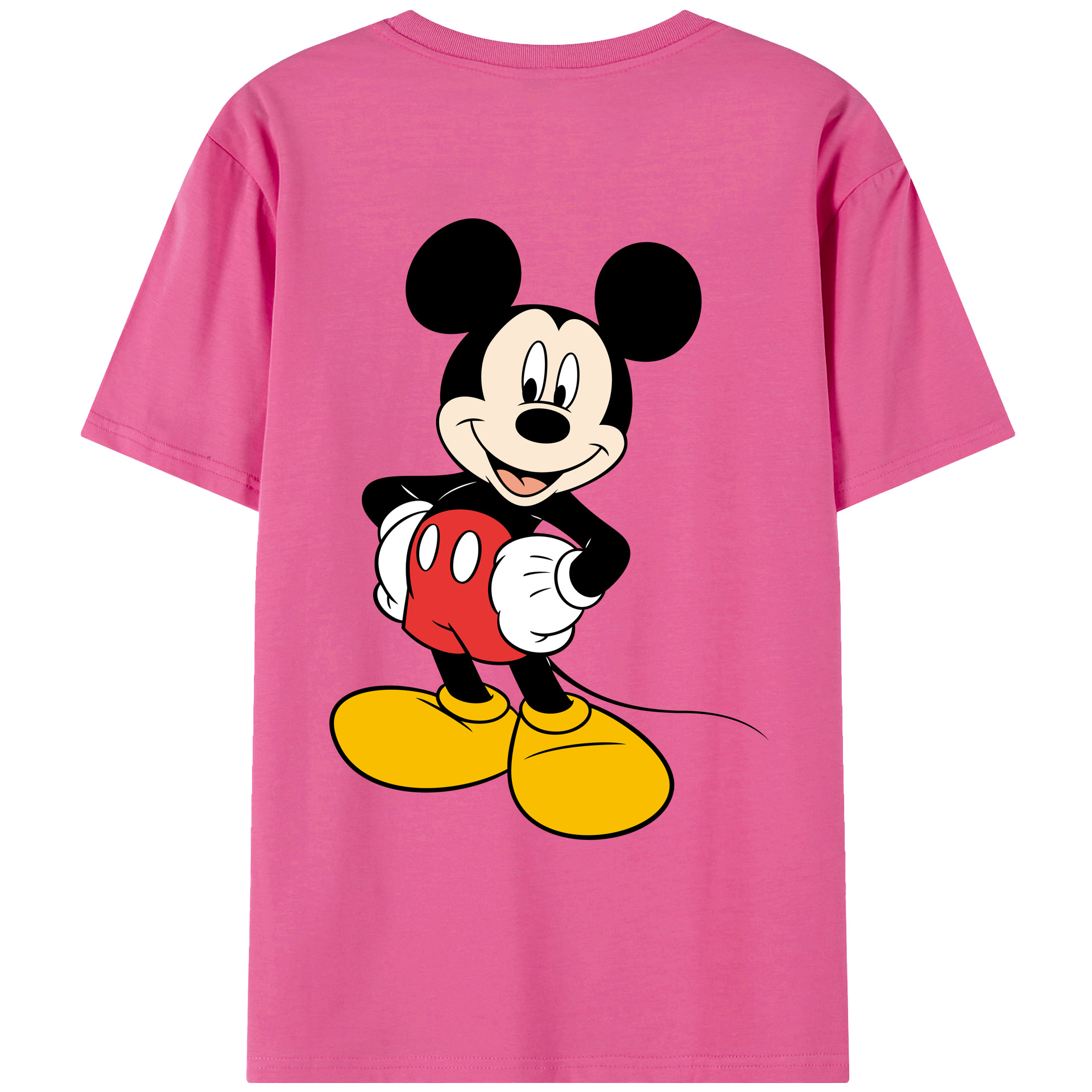 （画像用） ミッキーマウス Mickey Mouse レディース半袖Tシャツ(バックプリント)