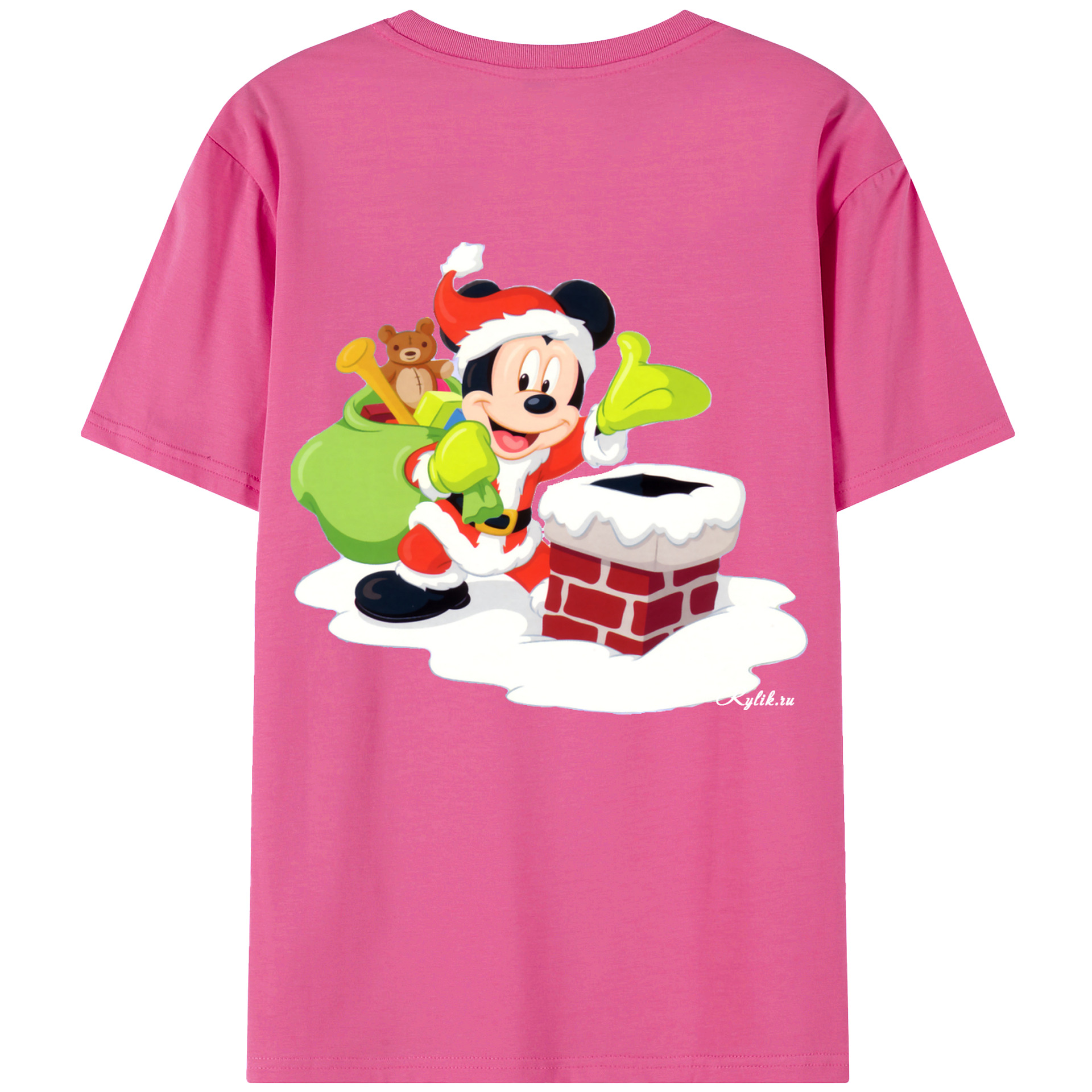 （画像用） ミッキーマウス Mickey Mouse レディース半袖Tシャツ(バックプリント)