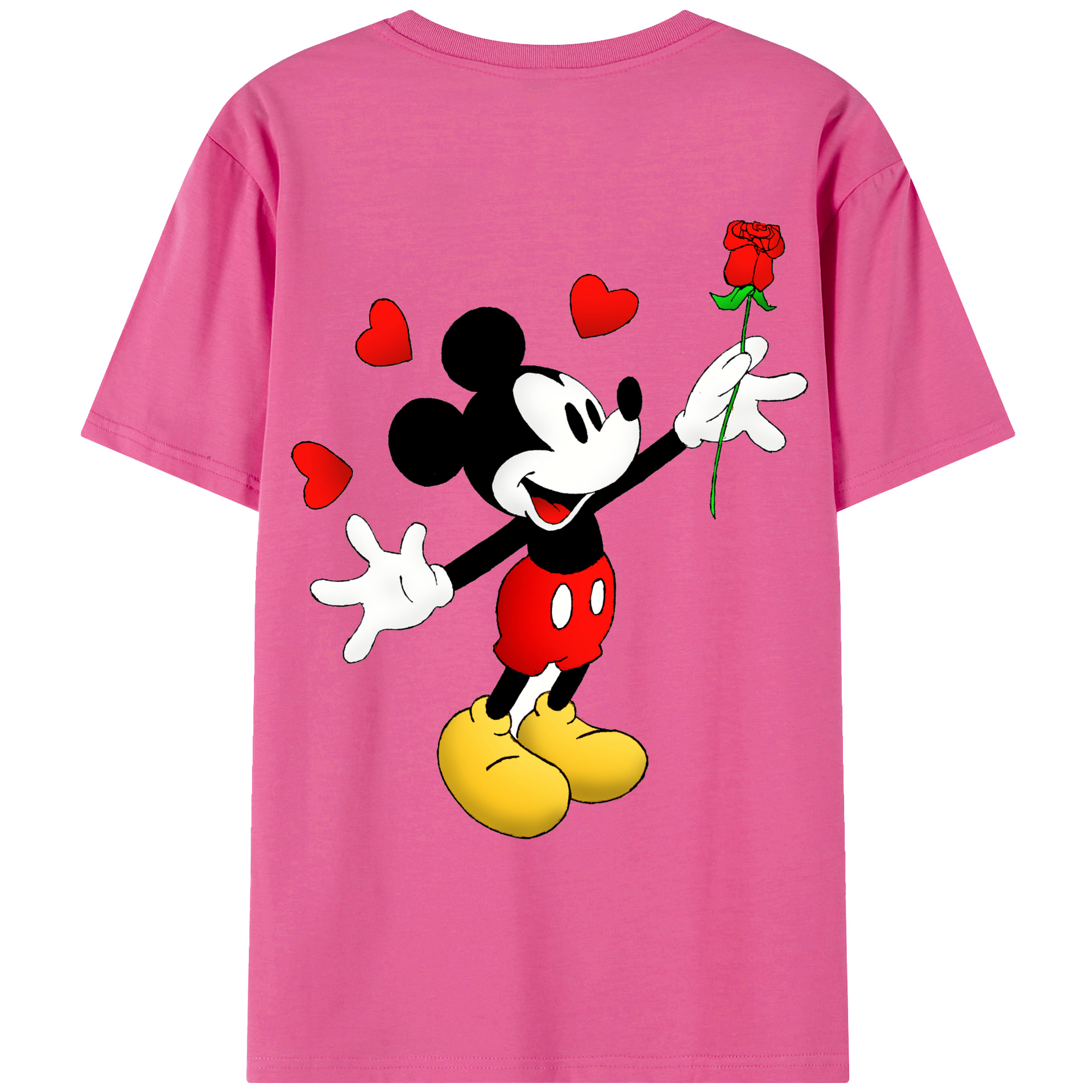 （画像用） ミッキーマウス Mickey Mouse レディース半袖Tシャツ(バックプリント)