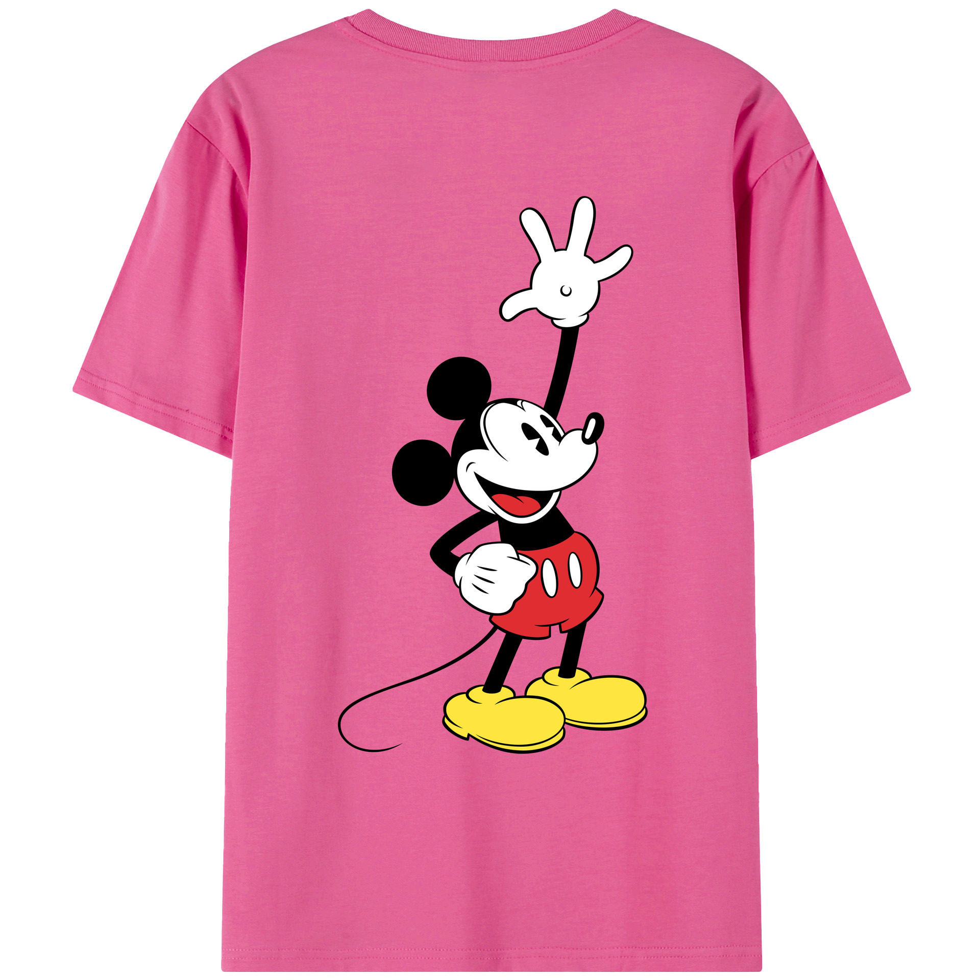 （画像用） ミッキーマウス Mickey Mouse レディース半袖Tシャツ(バックプリント)