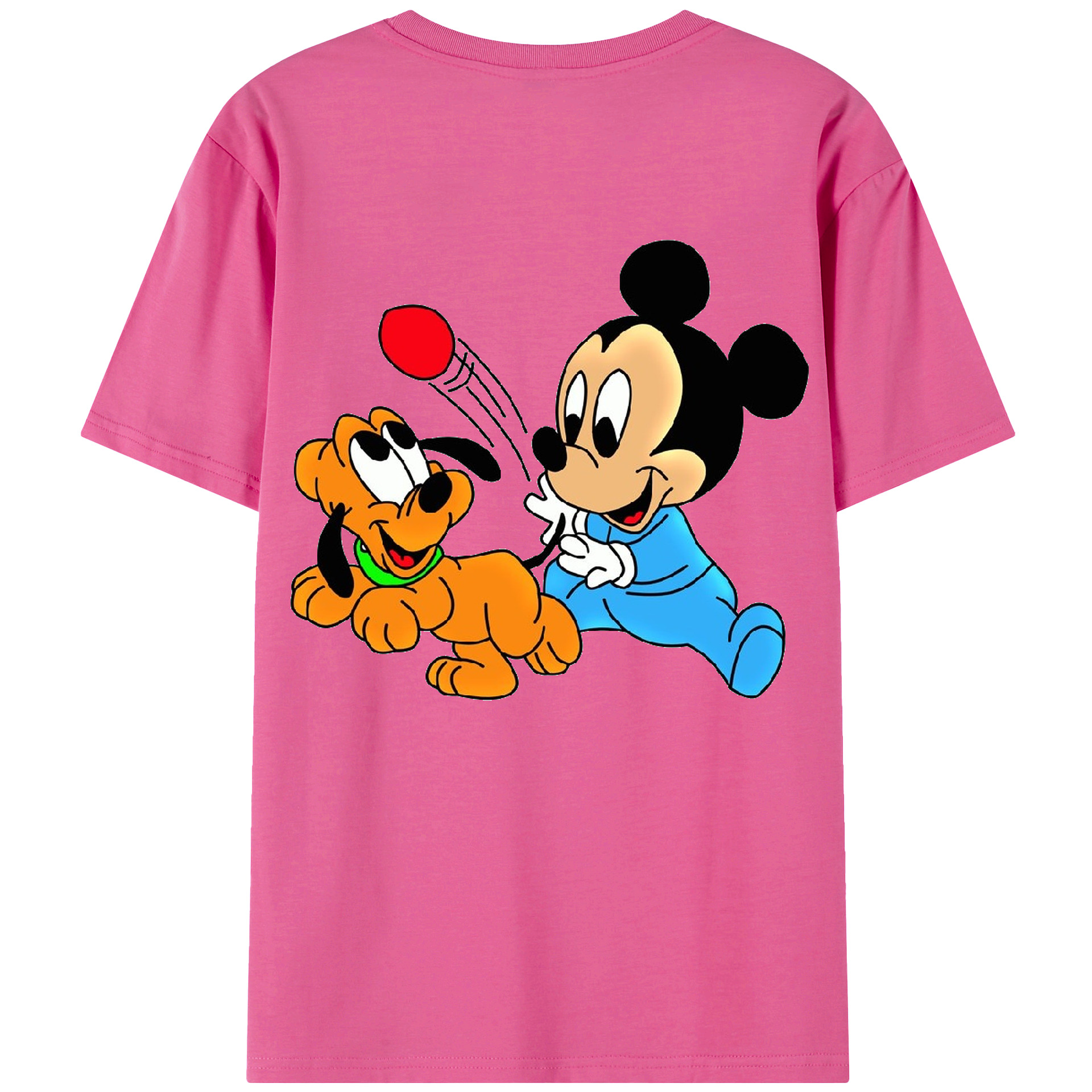 （画像用） ミッキーマウス Mickey Mouse レディース半袖Tシャツ(バックプリント)