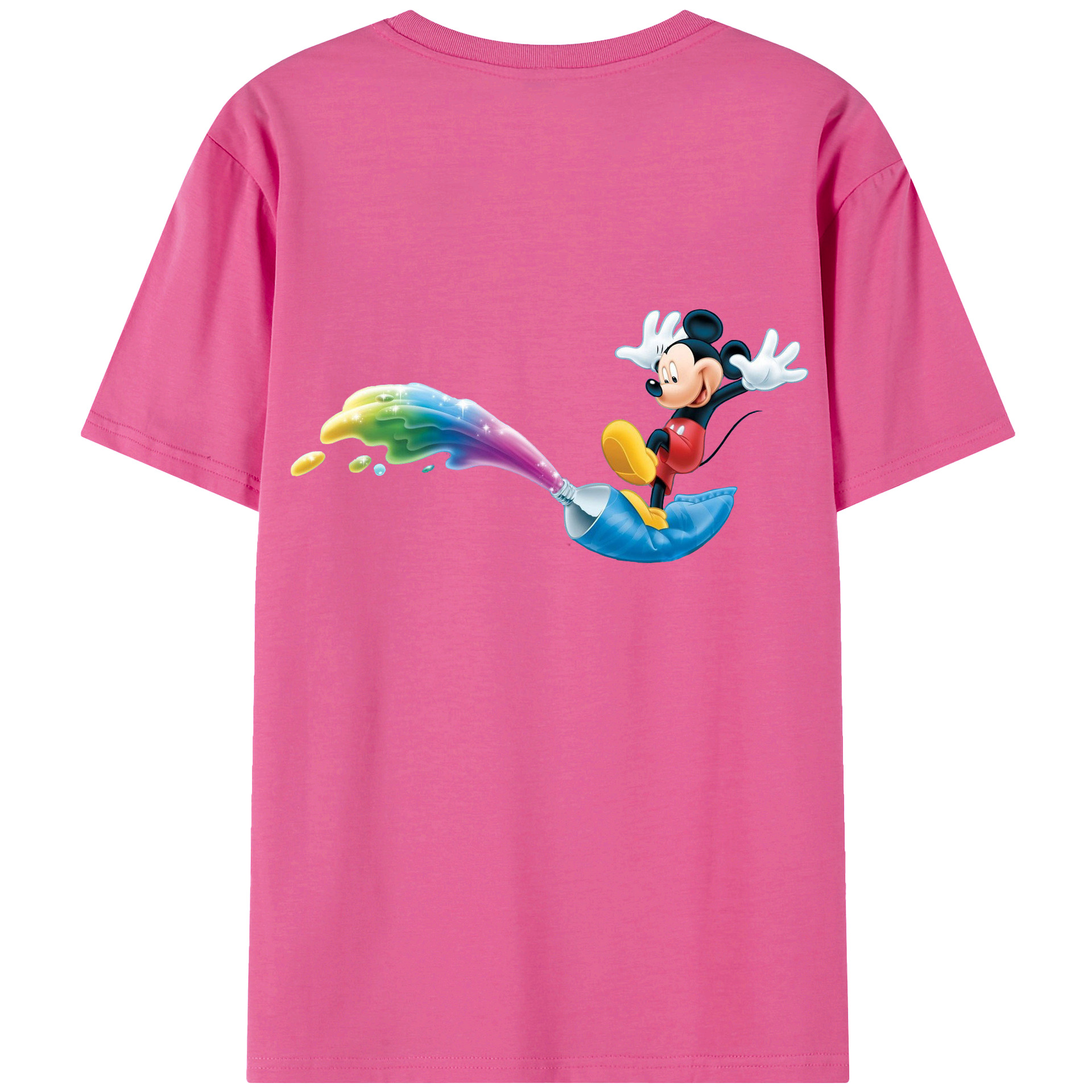（画像用） ミッキーマウス Mickey Mouse レディース半袖Tシャツ(バックプリント)