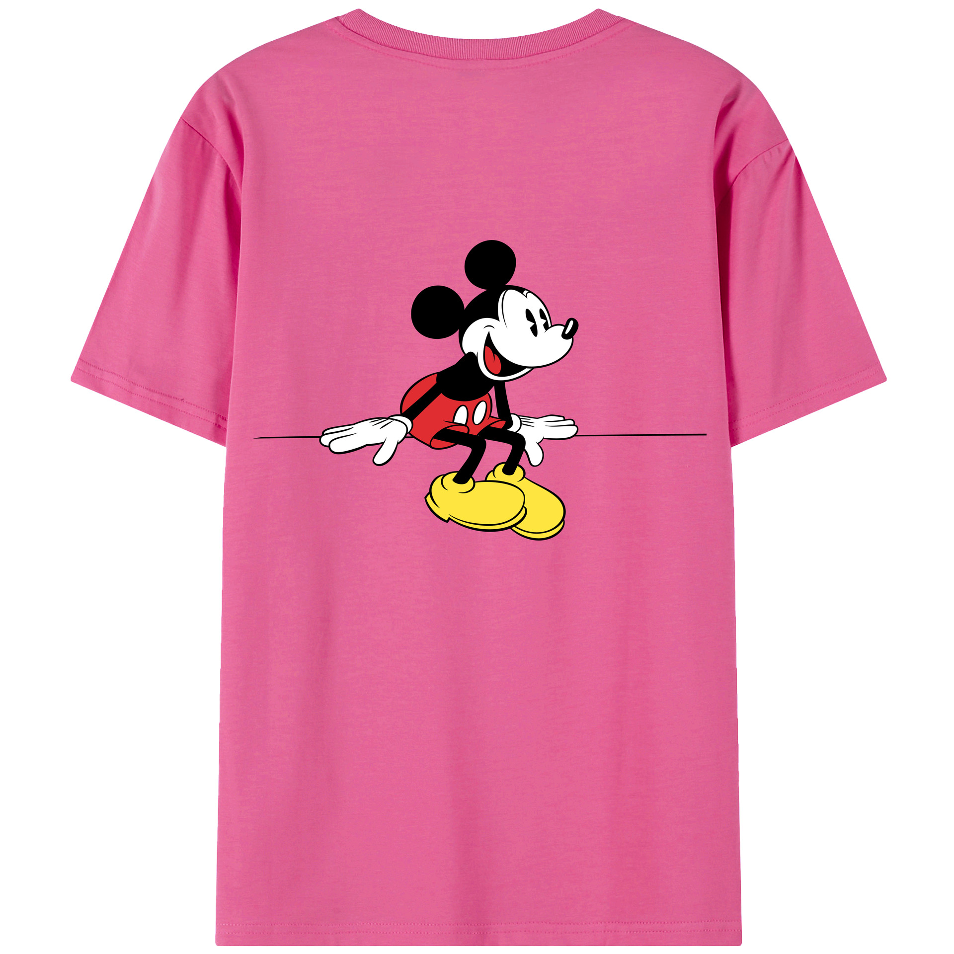 （画像用） ミッキーマウス Mickey Mouse レディース半袖Tシャツ(バックプリント)