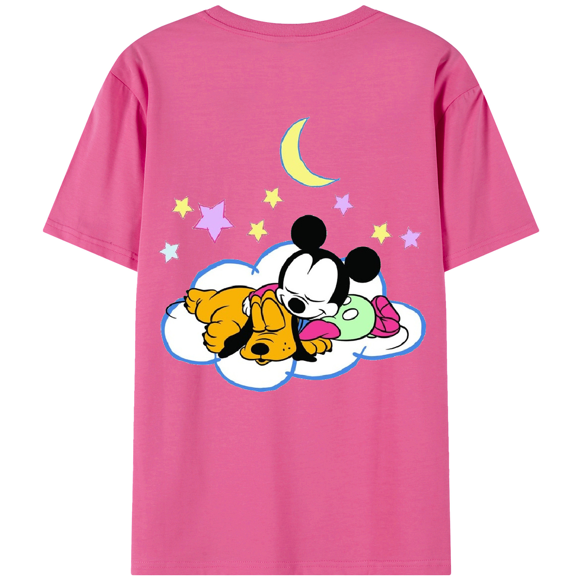 （画像用） ミッキーマウス Mickey Mouse レディース半袖Tシャツ(バックプリント)