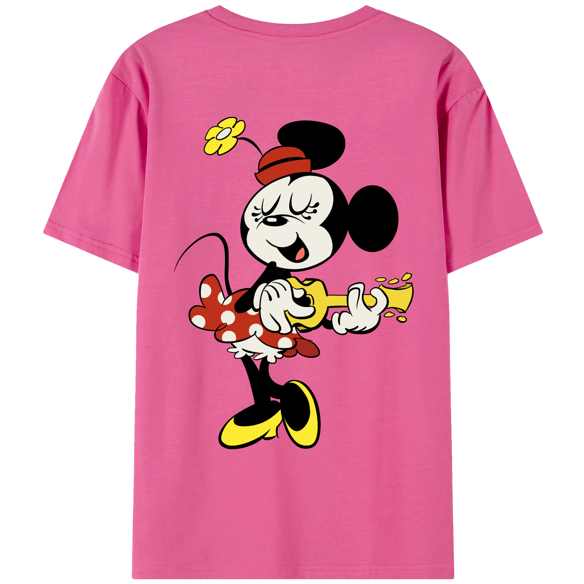 （画像用） ミッキーマウス Mickey Mouse レディース半袖Tシャツ(バックプリント)