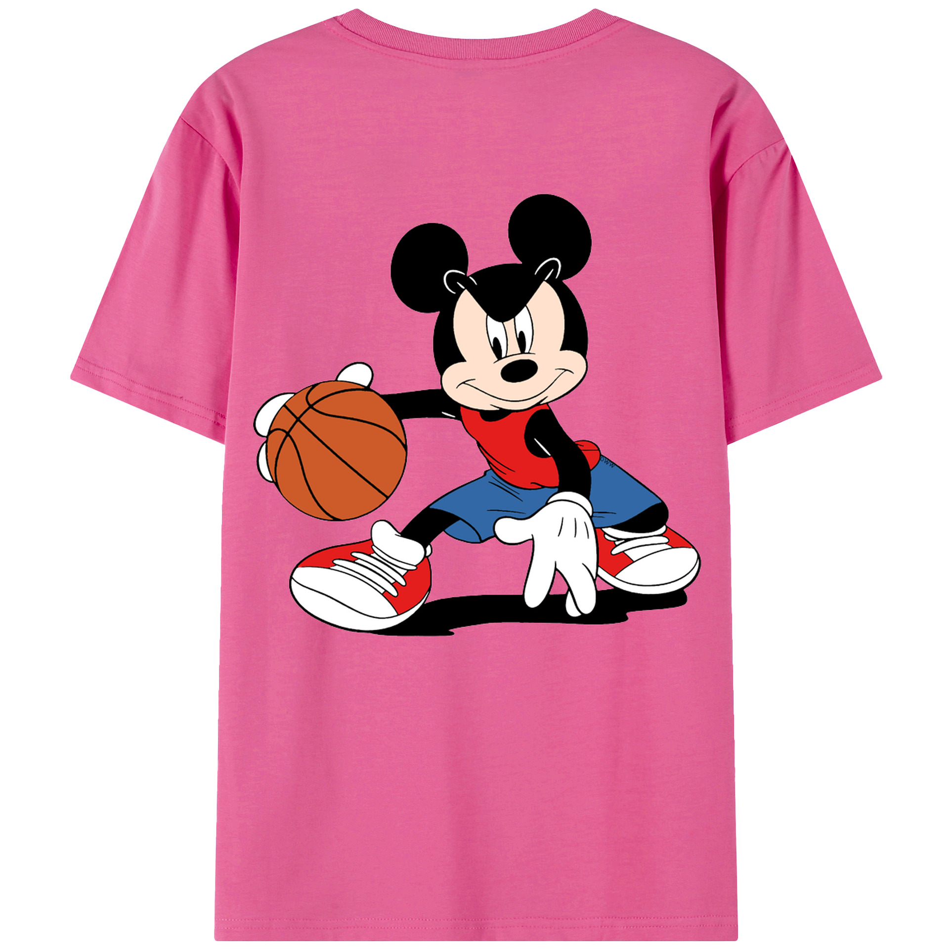 （画像用） ミッキーマウス Mickey Mouse レディース半袖Tシャツ(バックプリント)