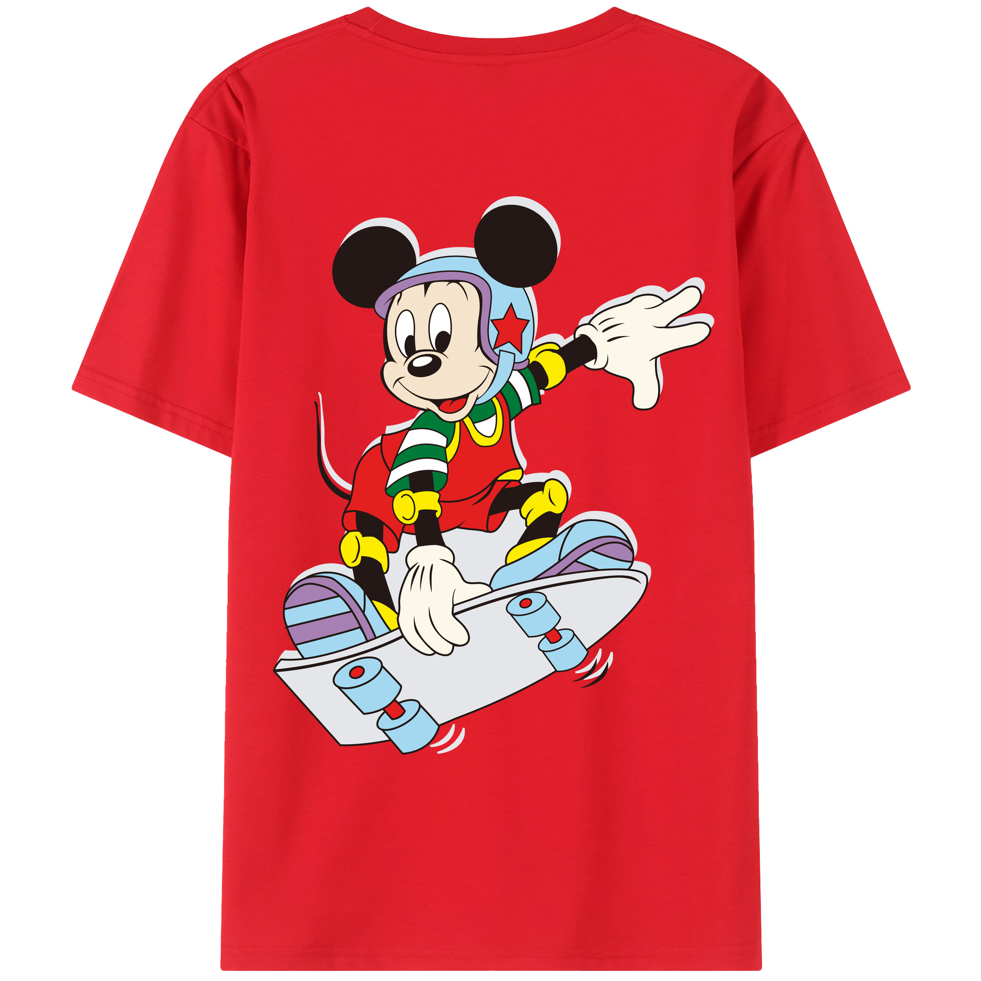 （画像用） ミッキーマウス Mickey Mouse レディース半袖Tシャツ(バックプリント)