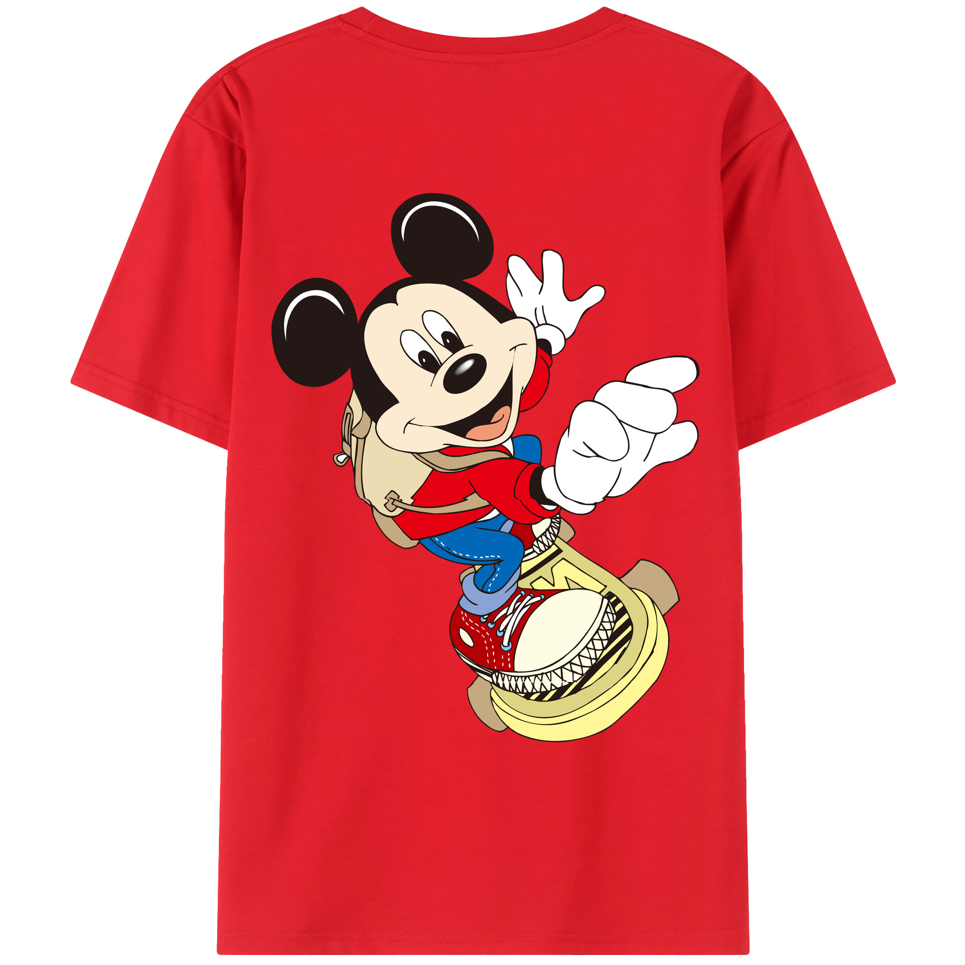 （画像用） ミッキーマウス Mickey Mouse レディース半袖Tシャツ(バックプリント)