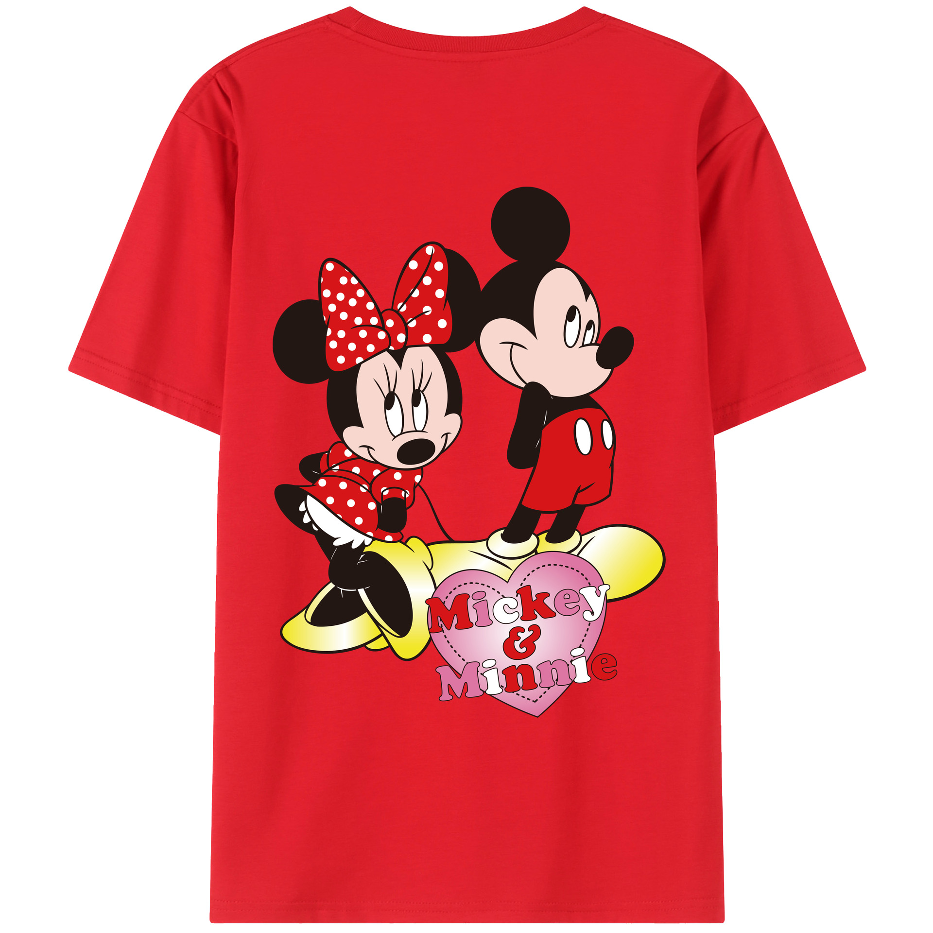 （画像用） ミッキーマウス Mickey Mouse レディース半袖Tシャツ(バックプリント)