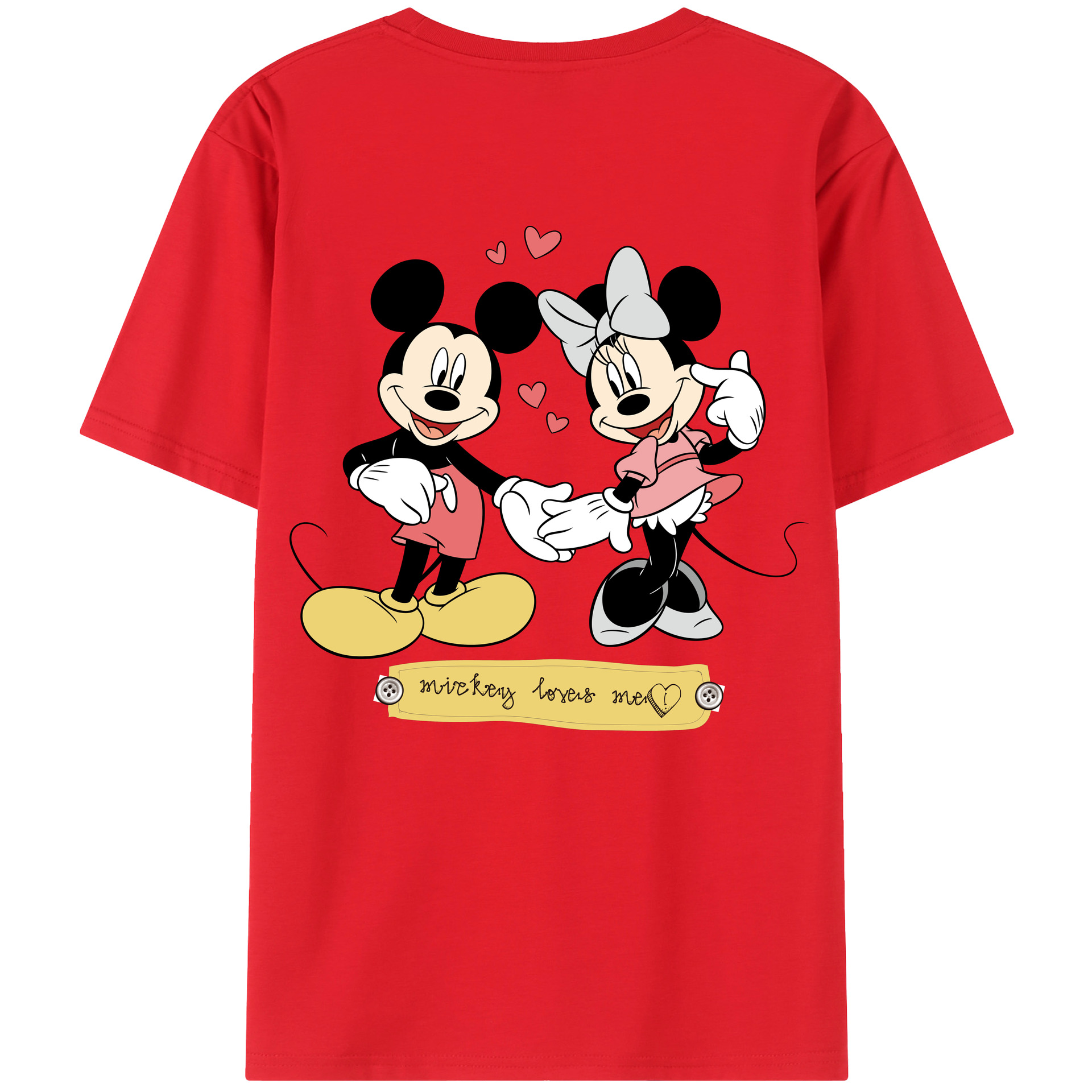（画像用） ミッキーマウス Mickey Mouse レディース半袖Tシャツ(バックプリント)