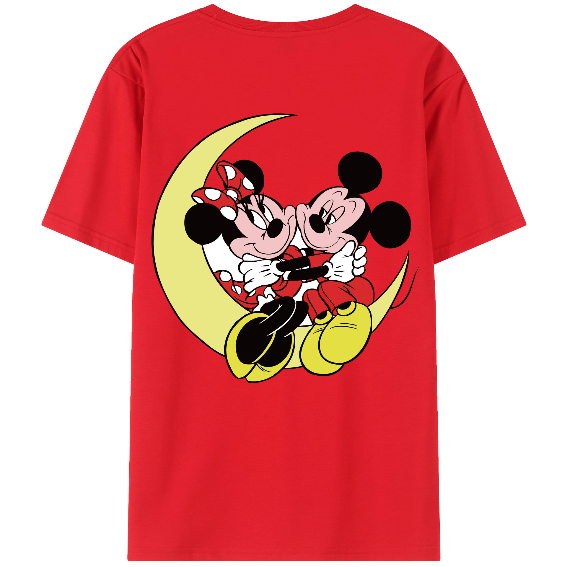 （画像用） ミッキーマウス Mickey Mouse レディース半袖Tシャツ(バックプリント)