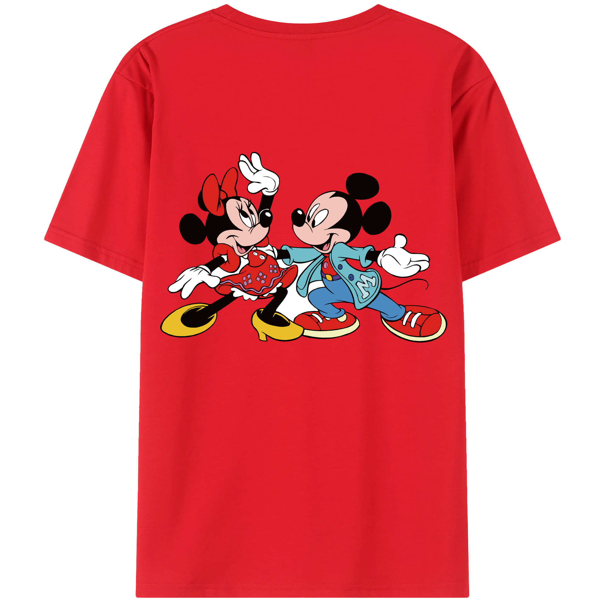 （画像用） ミッキーマウス Mickey Mouse レディース半袖Tシャツ(バックプリント)