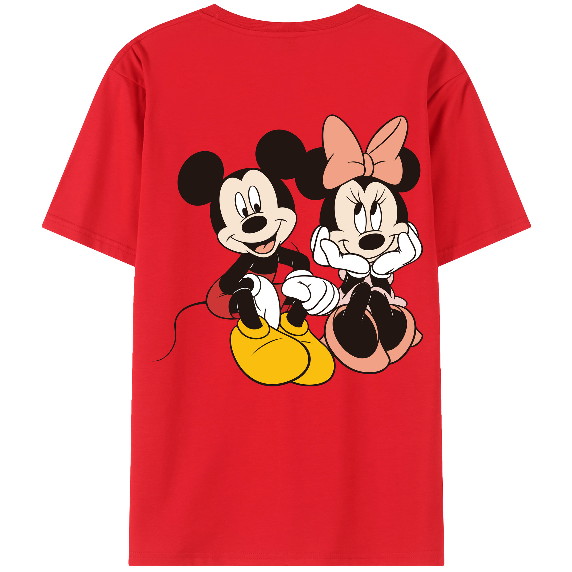 （画像用） ミッキーマウス Mickey Mouse レディース半袖Tシャツ(バックプリント)