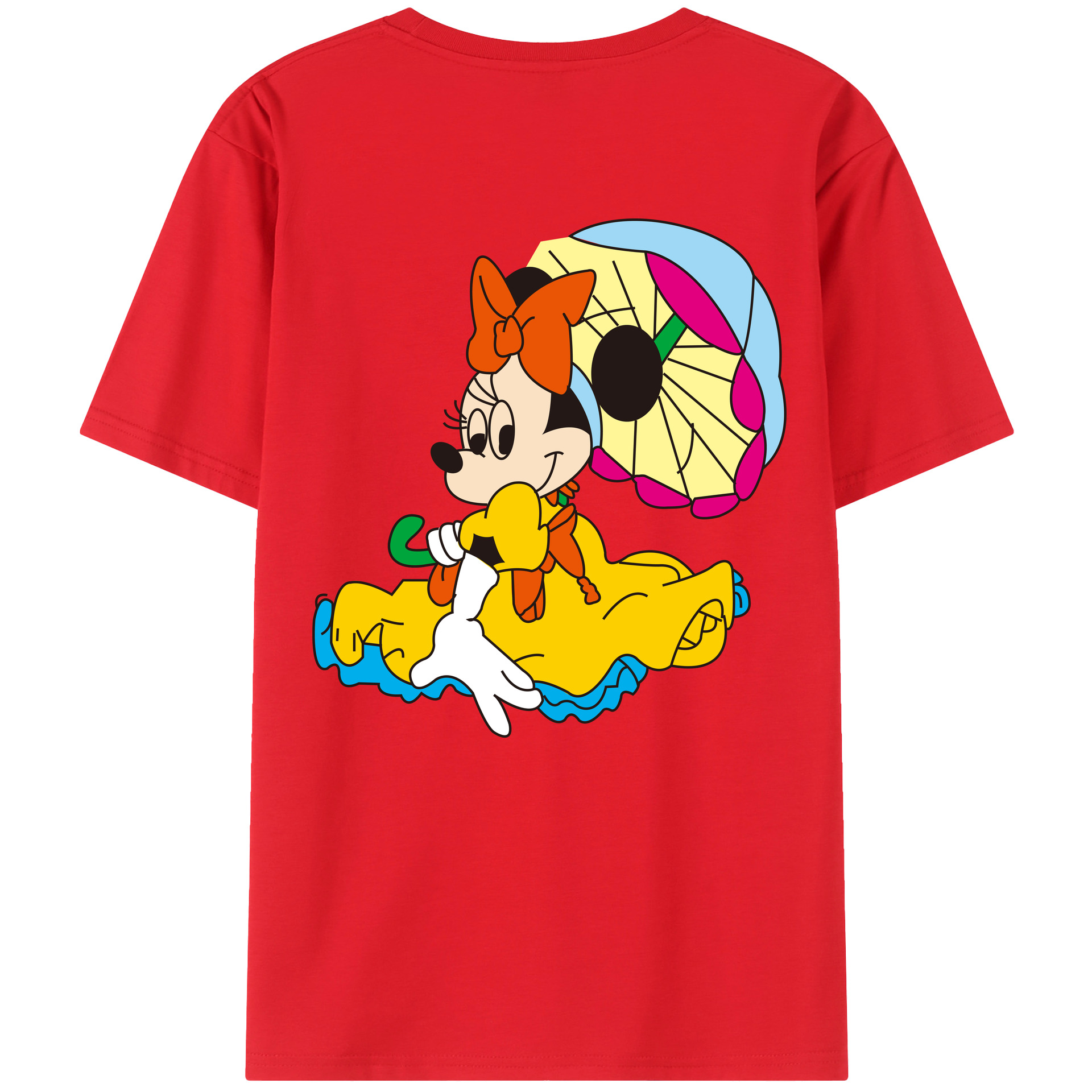 （画像用） ミッキーマウス Mickey Mouse レディース半袖Tシャツ(バックプリント)