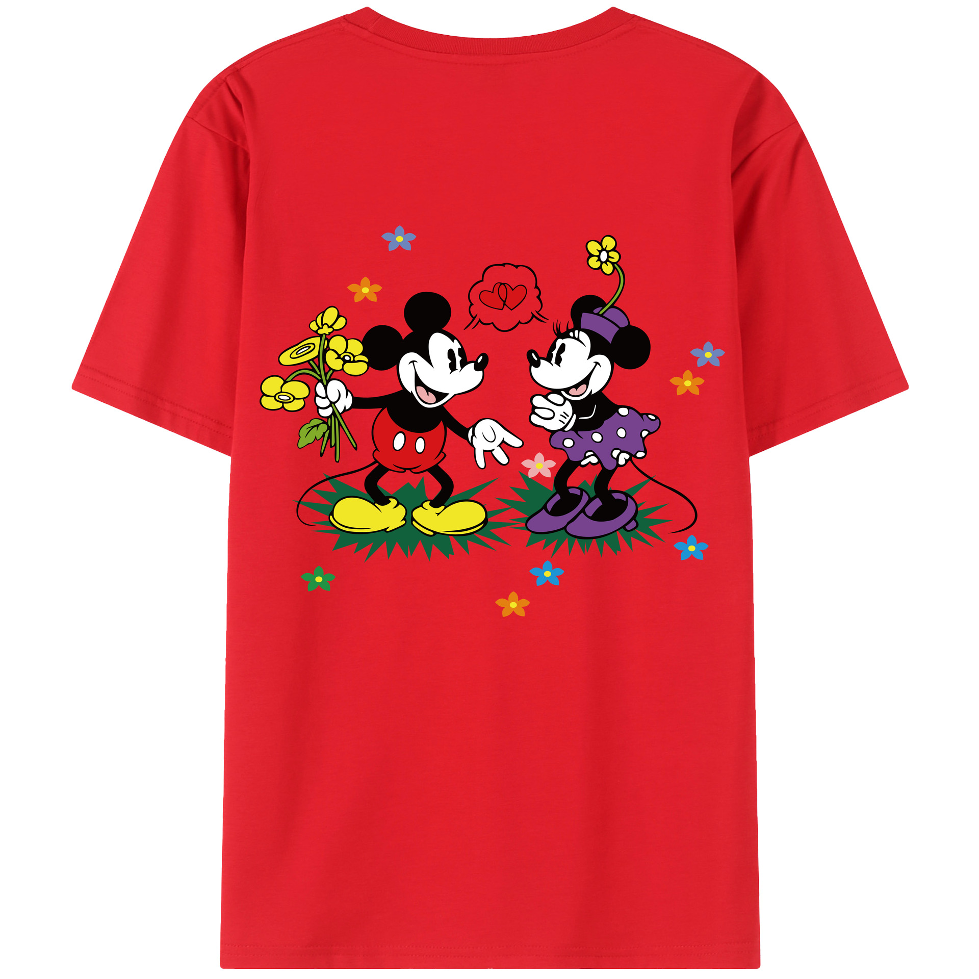 （画像用） ミッキーマウス Mickey Mouse レディース半袖Tシャツ(バックプリント)