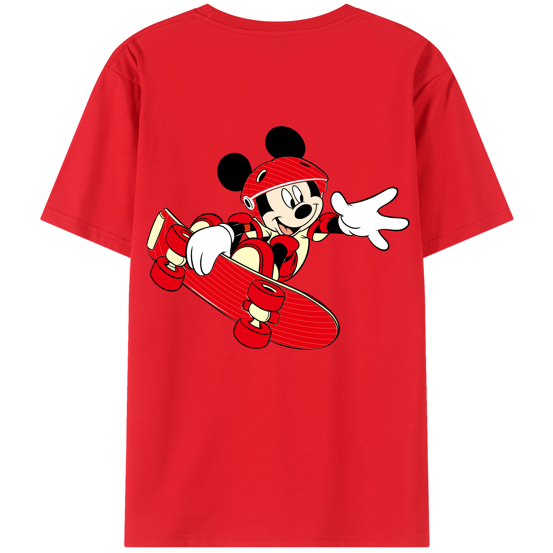 （画像用） ミッキーマウス Mickey Mouse レディース半袖Tシャツ(バックプリント)