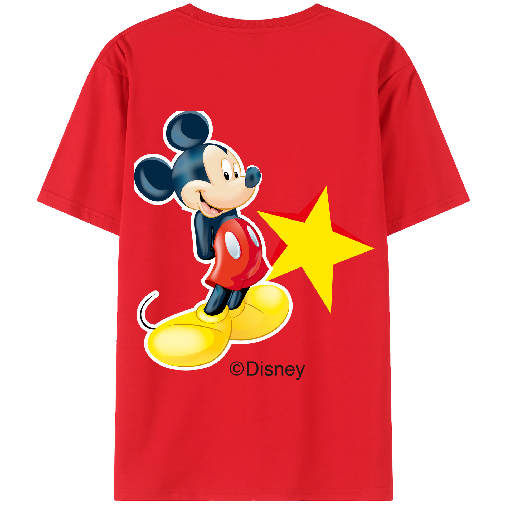 （画像用） ミッキーマウス Mickey Mouse レディース半袖Tシャツ(バックプリント)