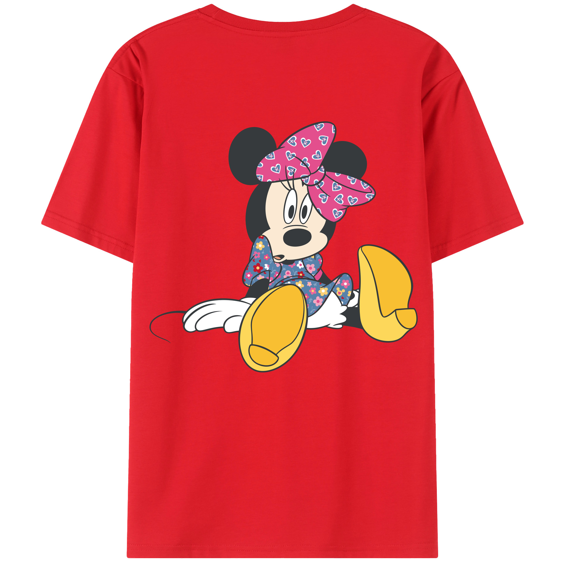 （画像用） ミッキーマウス Mickey Mouse レディース半袖Tシャツ(バックプリント)