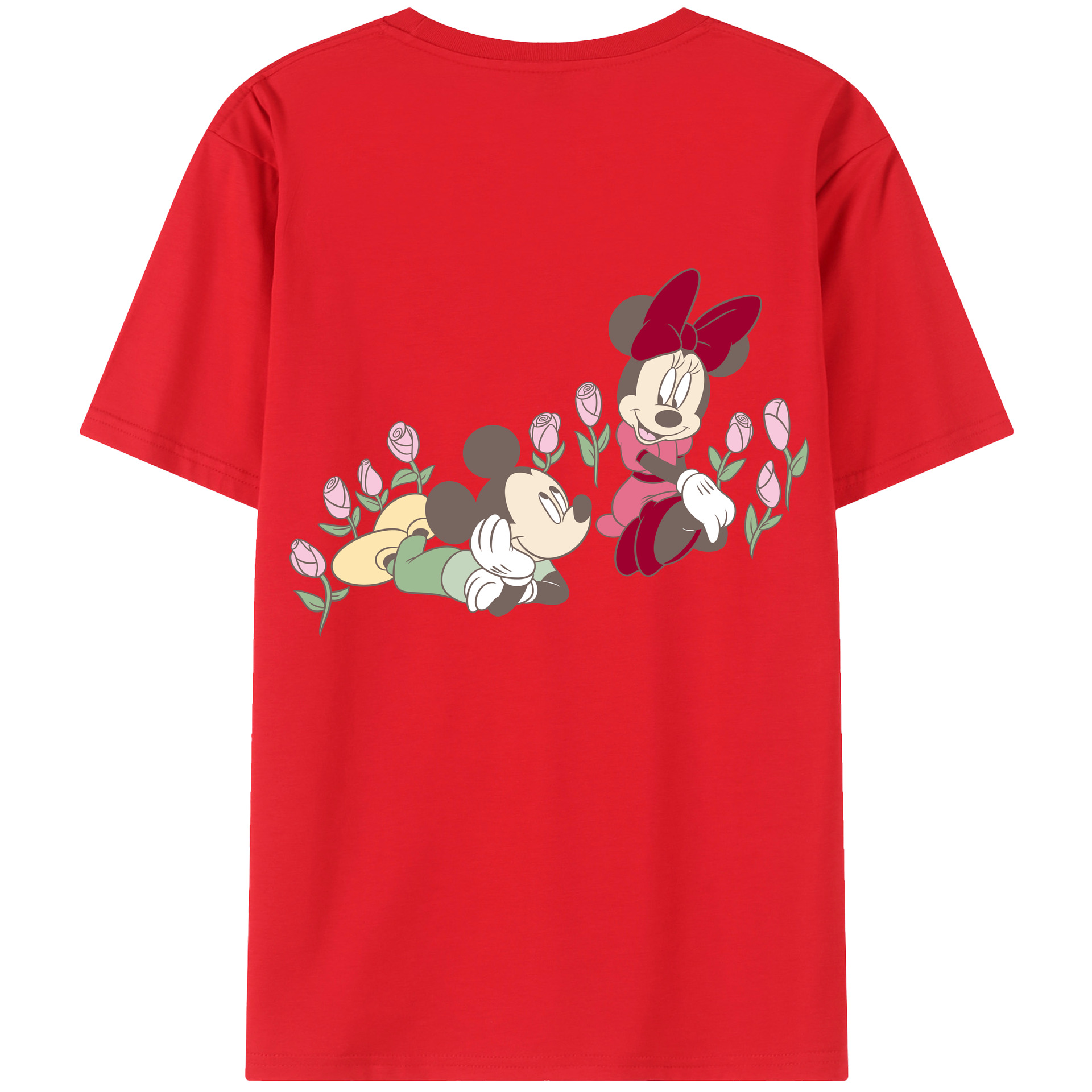 （画像用） ミッキーマウス Mickey Mouse レディース半袖Tシャツ(バックプリント)