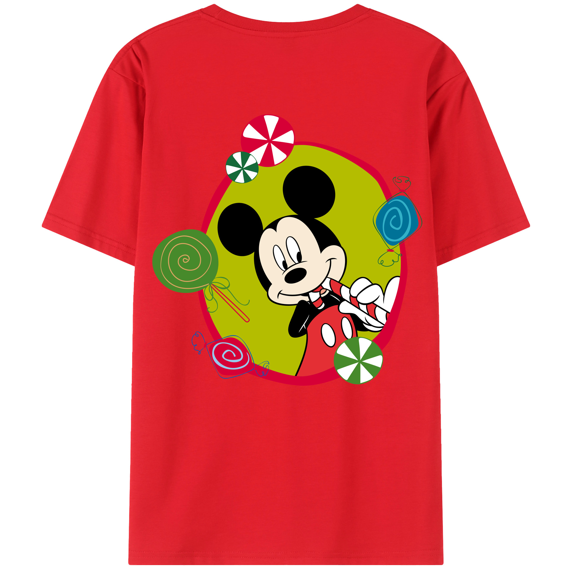 （画像用） ミッキーマウス Mickey Mouse レディース半袖Tシャツ(バックプリント)