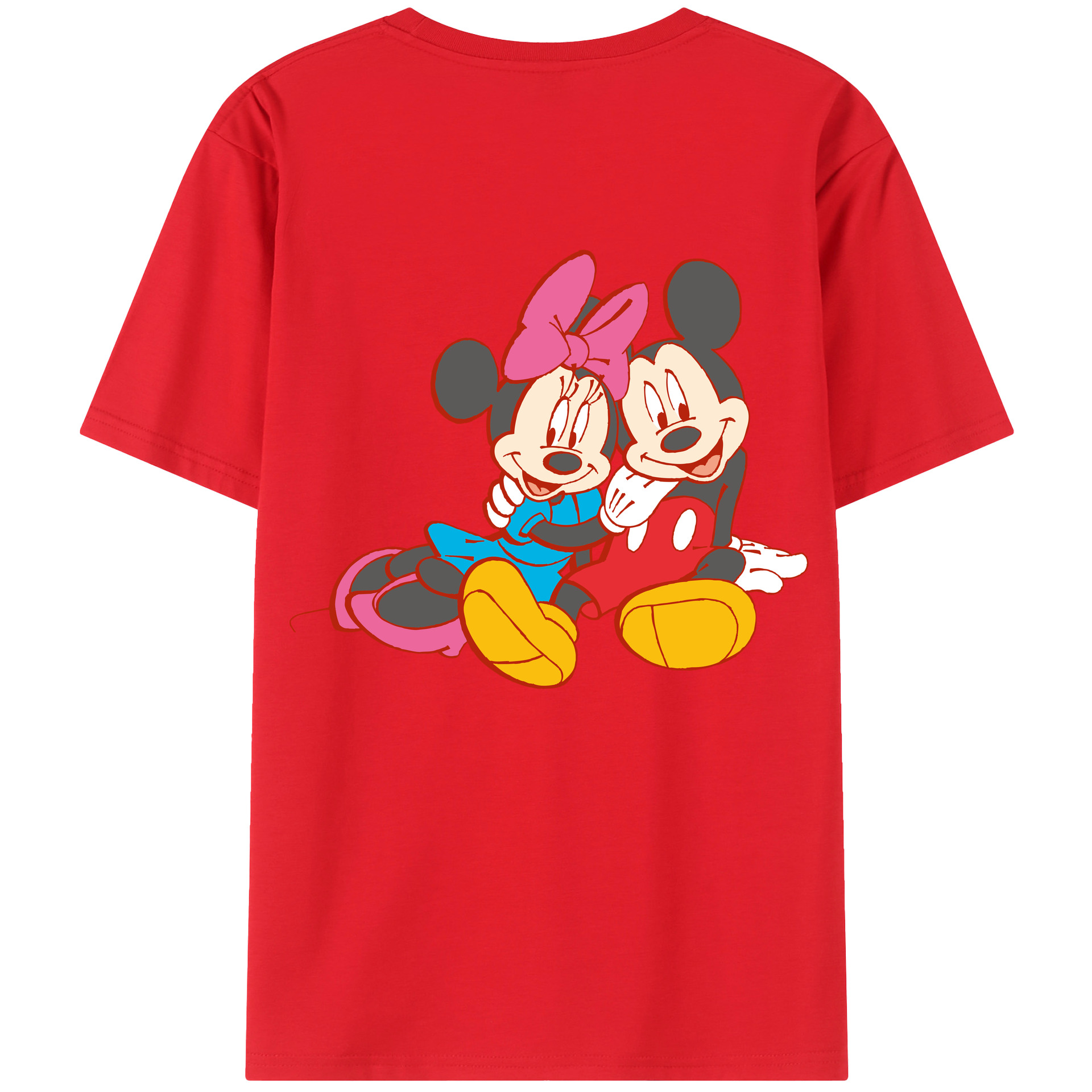 （画像用） ミッキーマウス Mickey Mouse レディース半袖Tシャツ(バックプリント)