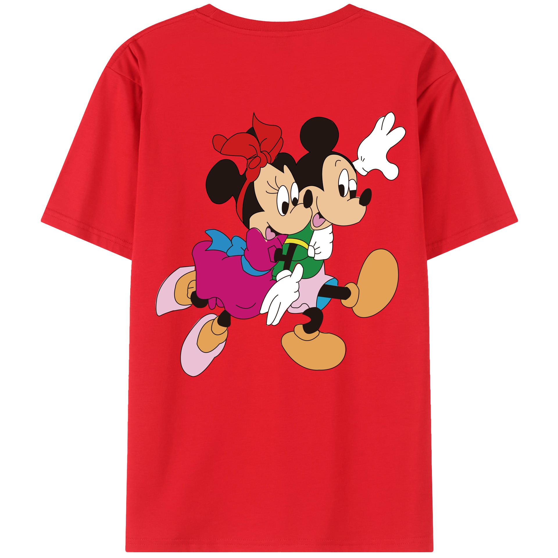 （画像用） ミッキーマウス Mickey Mouse レディース半袖Tシャツ(バックプリント)