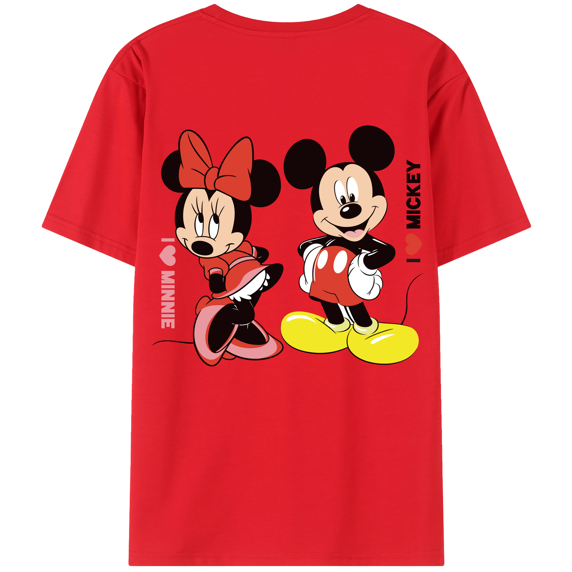 （画像用） ミッキーマウス Mickey Mouse レディース半袖Tシャツ(バックプリント)