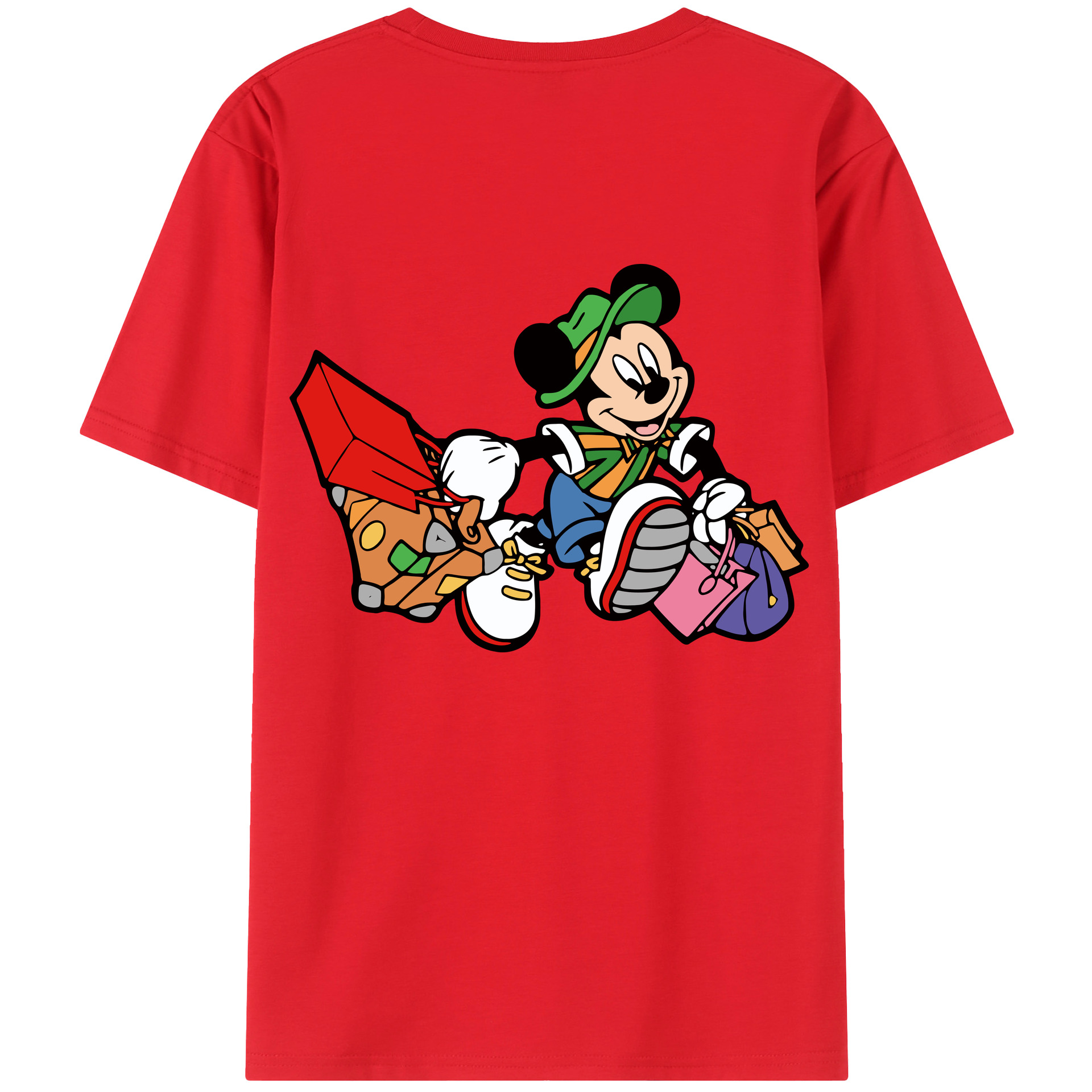 （画像用） ミッキーマウス Mickey Mouse レディース半袖Tシャツ(バックプリント)