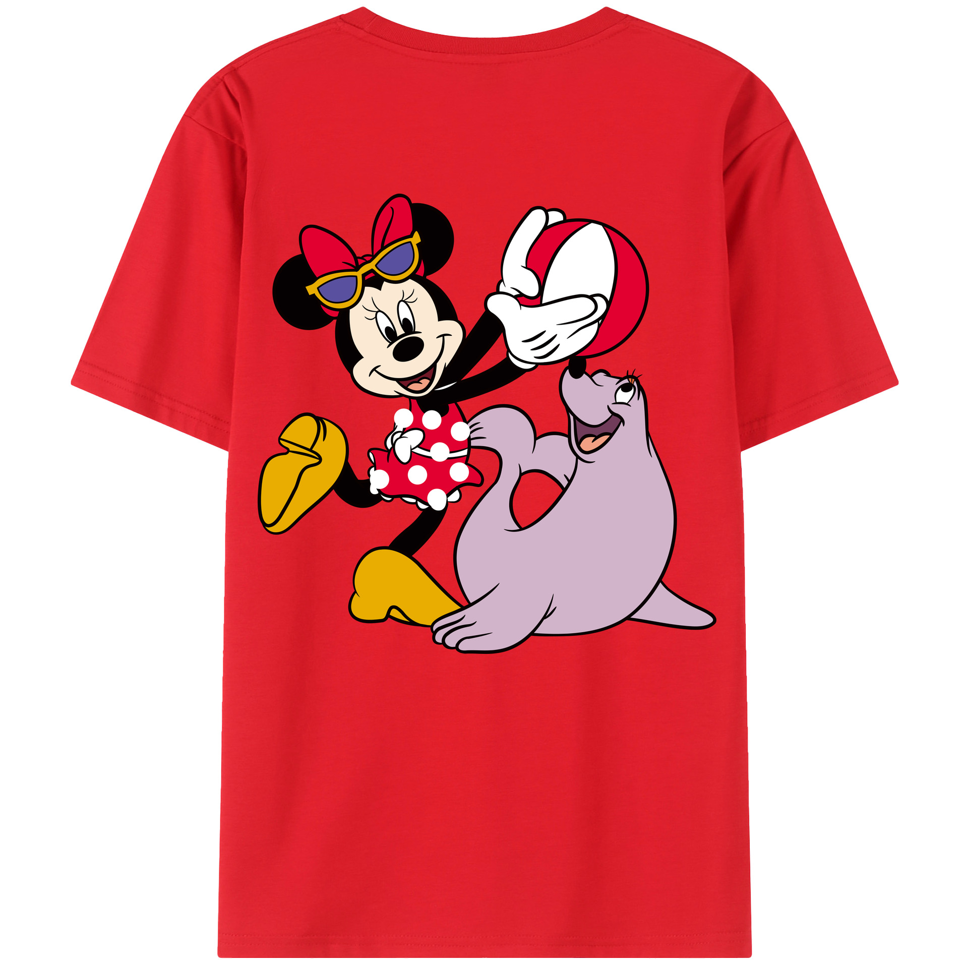 （画像用） ミッキーマウス Mickey Mouse レディース半袖Tシャツ(バックプリント)
