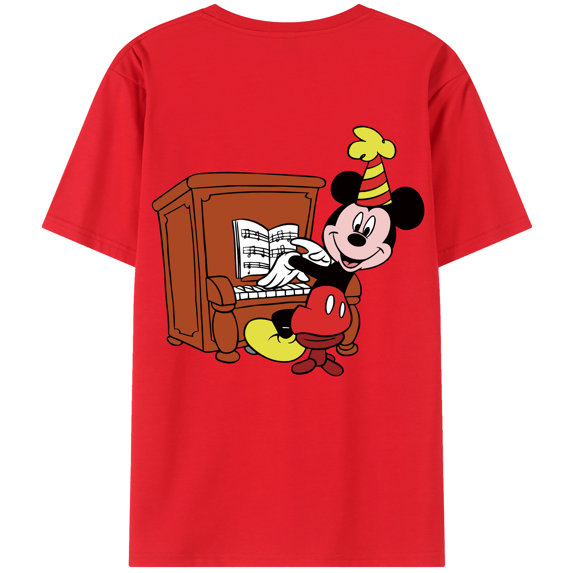 （画像用） ミッキーマウス Mickey Mouse レディース半袖Tシャツ(バックプリント)